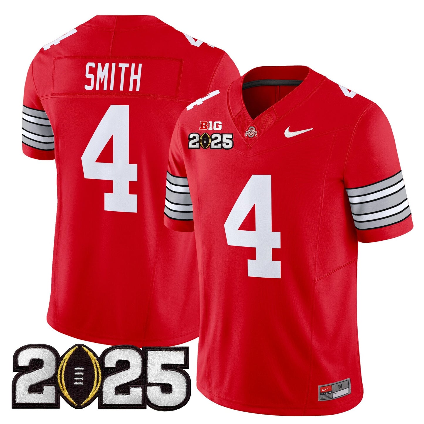 Ohio State Buckeyes 'Heritage Stripe' 2025 CFP Final Patch Vapor Limited Jersey - All Stitched