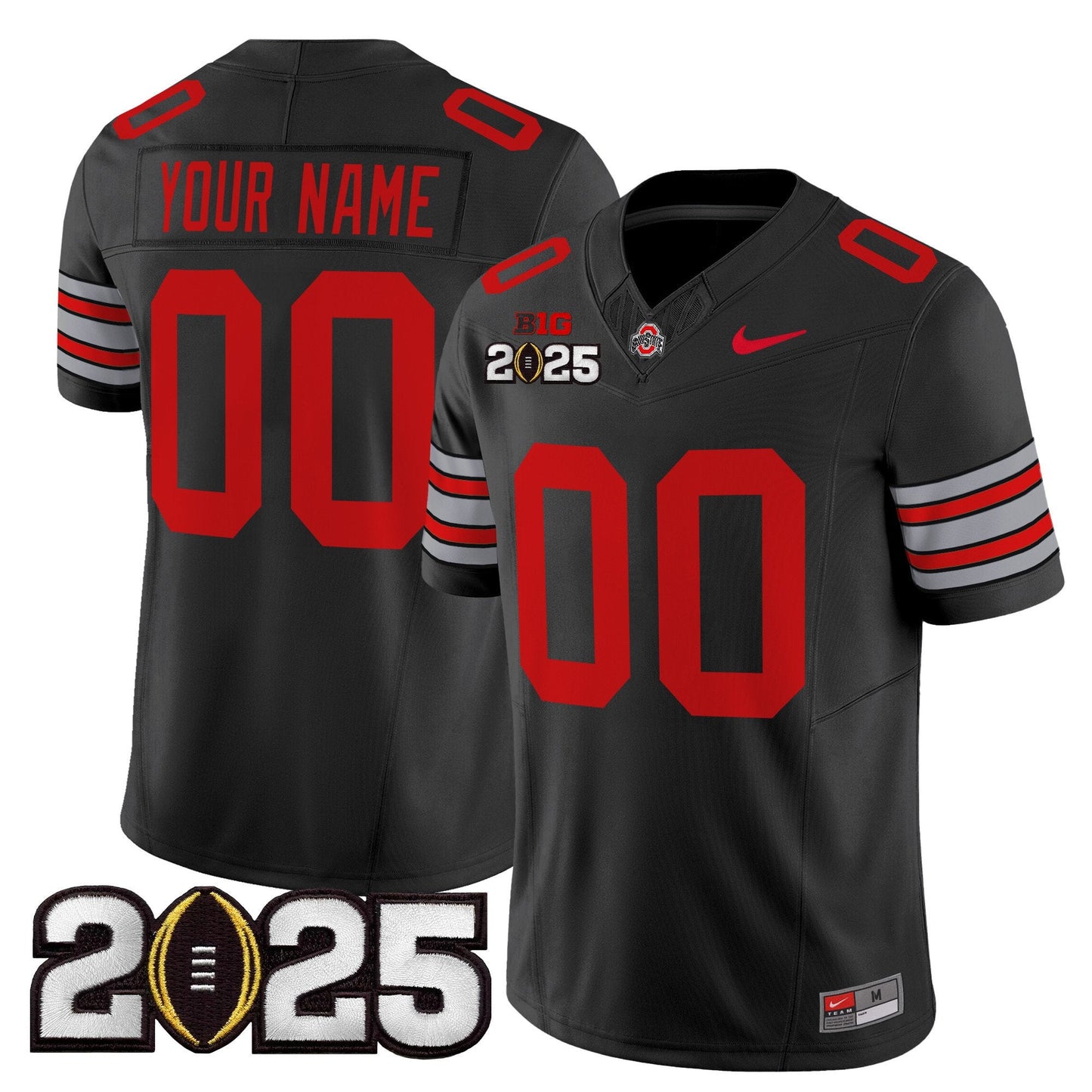 Ohio State Buckeyes 'Heritage Stripe' 2025 CFP Final Patch Vapor Limited Custom Jersey - All Stitched
