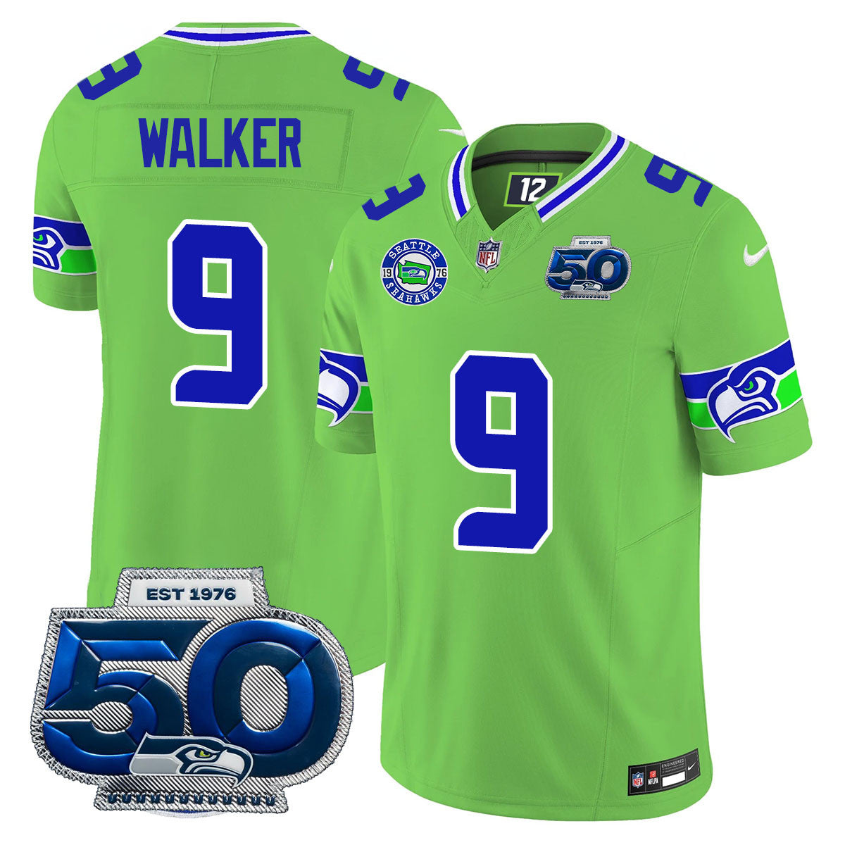 Men's Seattle Seahawks 50th Season Vapor Limited Jersey - All Stitched
