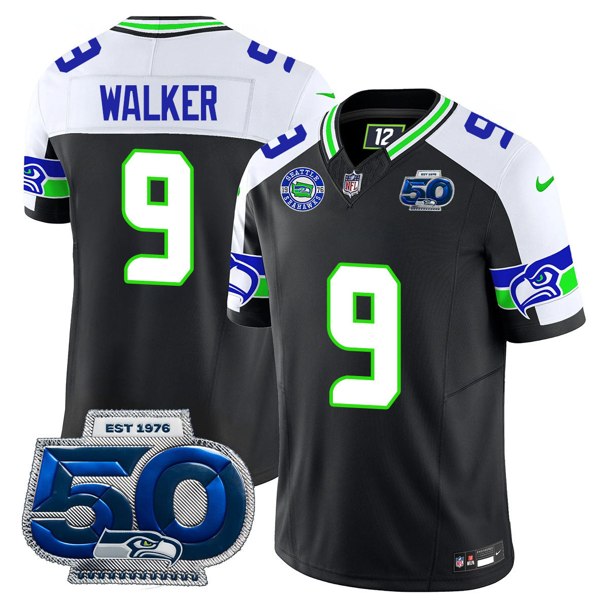 Men's Seattle Seahawks 50th Season Vapor Limited Jersey - All Stitched