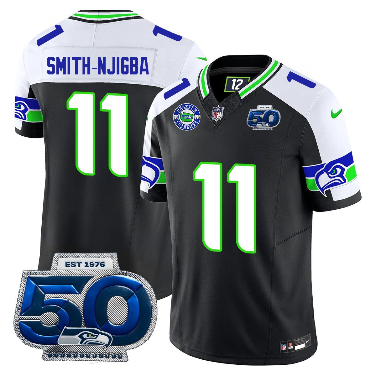 Men's Seattle Seahawks 50th Season Vapor Limited Jersey - All Stitched