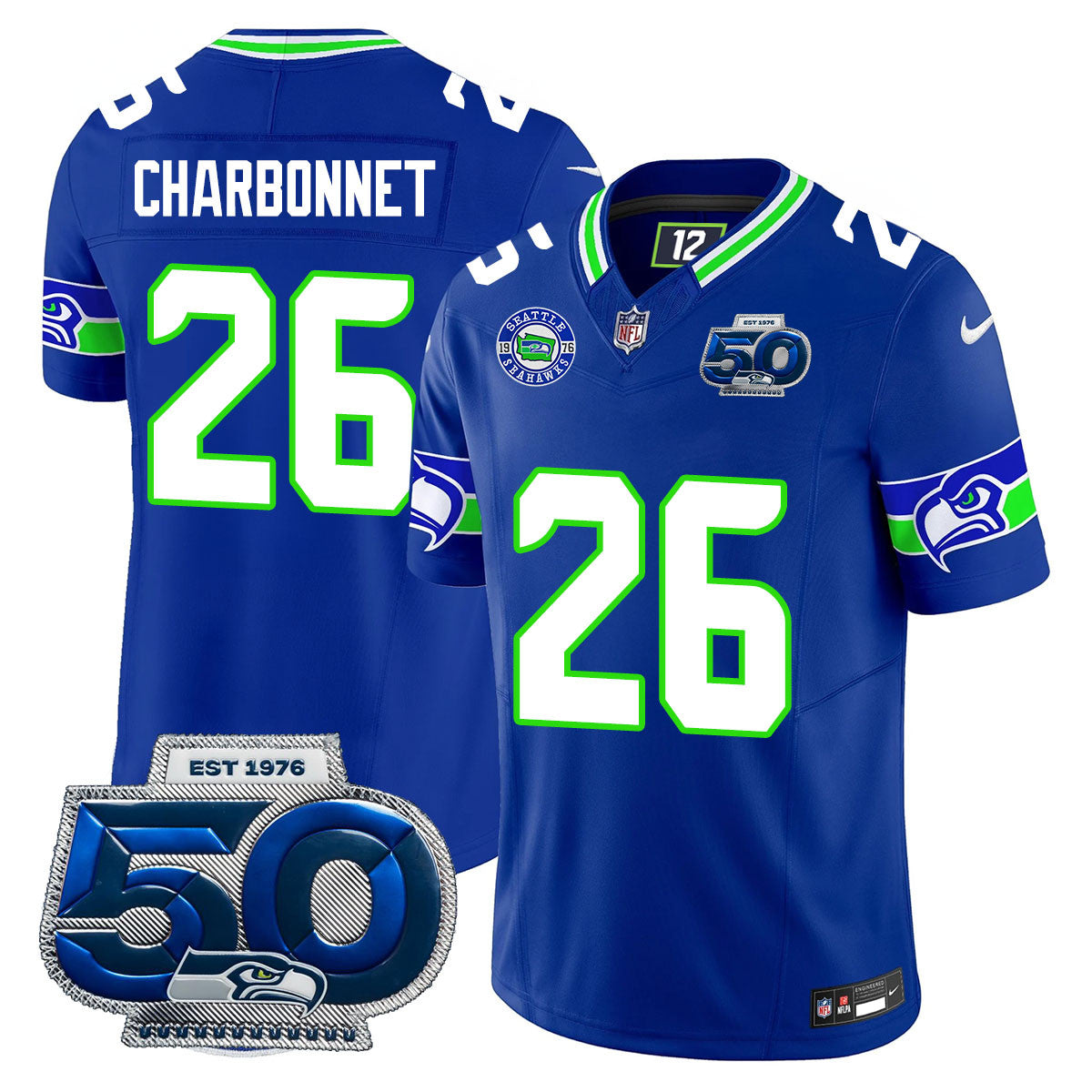 Men's Seattle Seahawks 50th Season Vapor Limited Jersey - All Stitched