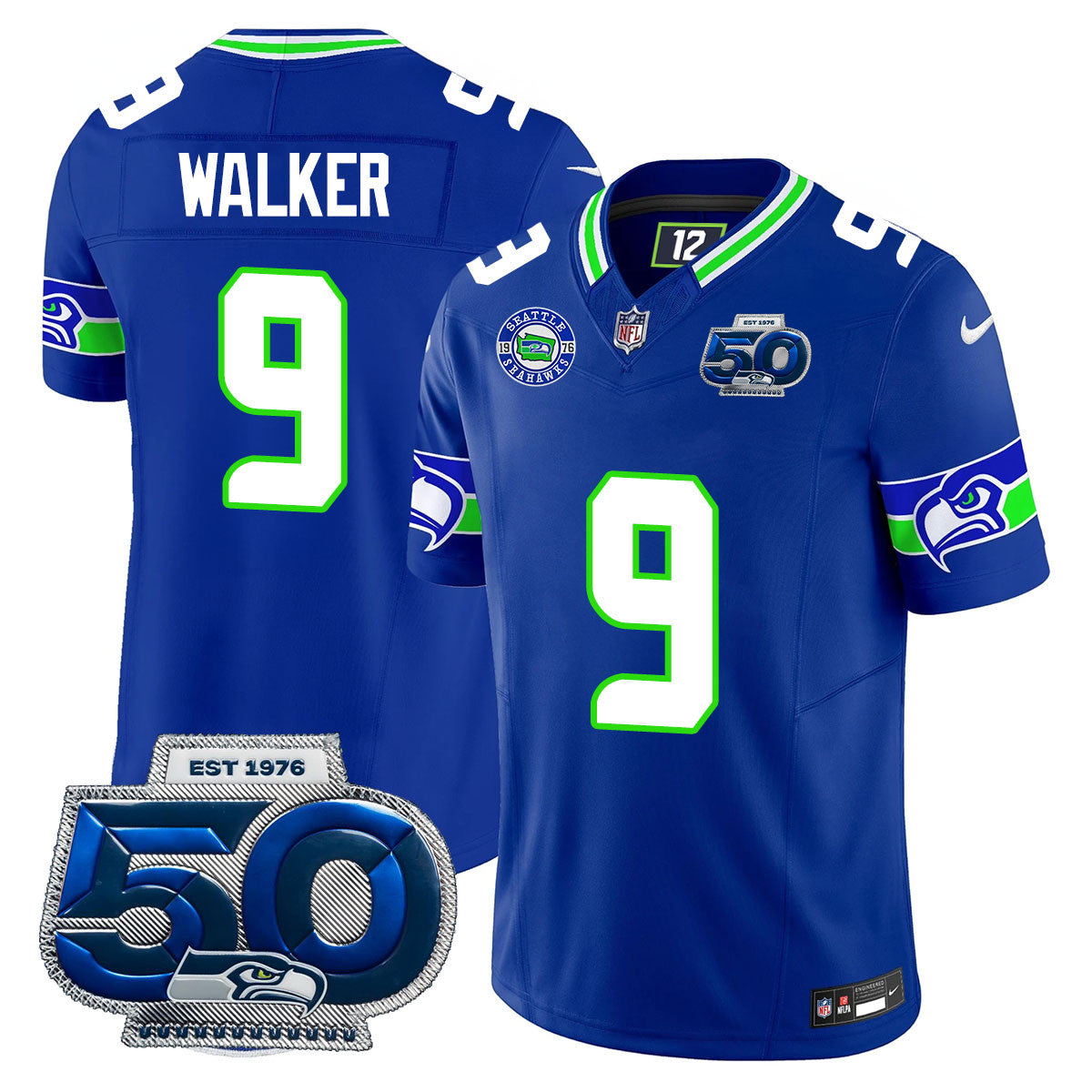 Men's Seattle Seahawks 50th Season Vapor Limited Jersey - All Stitched
