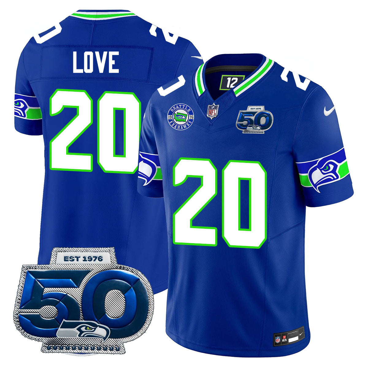 Men's Seattle Seahawks 50th Season Vapor Limited Jersey - All Stitched
