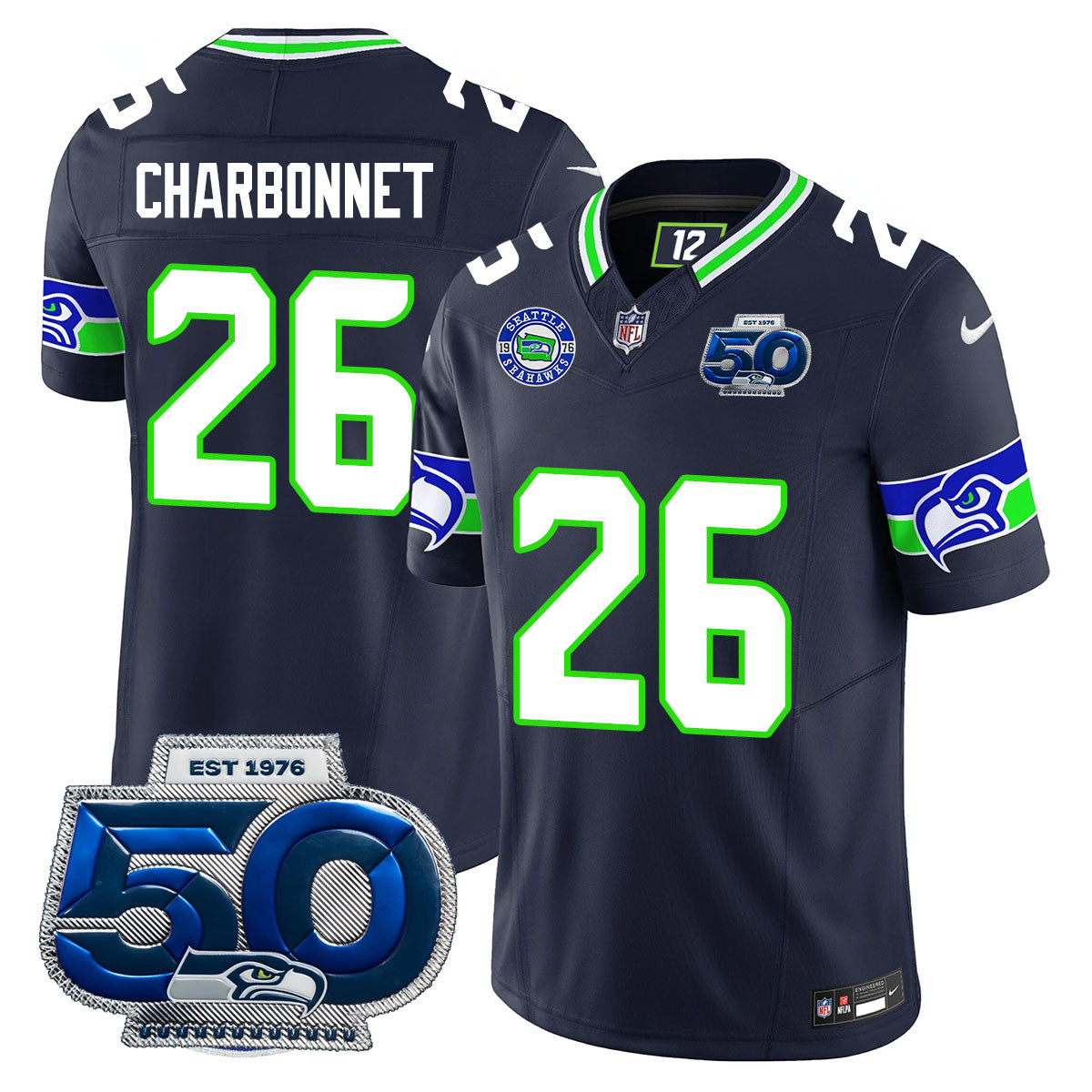 Men's Seattle Seahawks 50th Season Vapor Limited Jersey - All Stitched