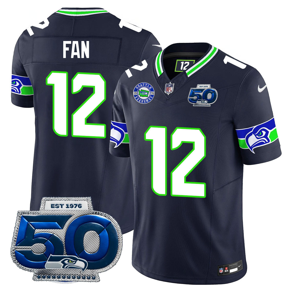 Men's Seattle Seahawks 50th Season Vapor Limited Jersey - All Stitched