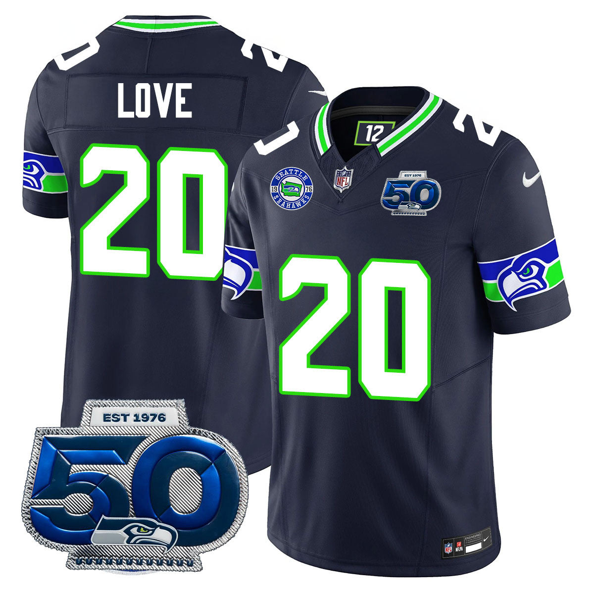 Men's Seattle Seahawks 50th Season Vapor Limited Jersey - All Stitched