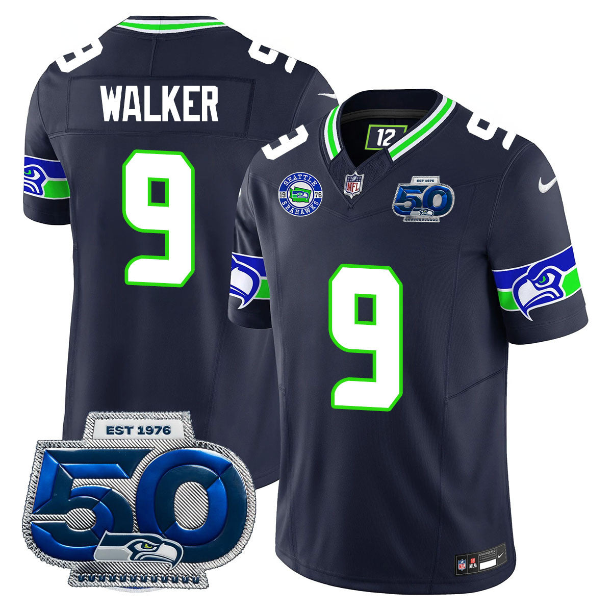 Men's Seattle Seahawks 50th Season Vapor Limited Jersey - All Stitched
