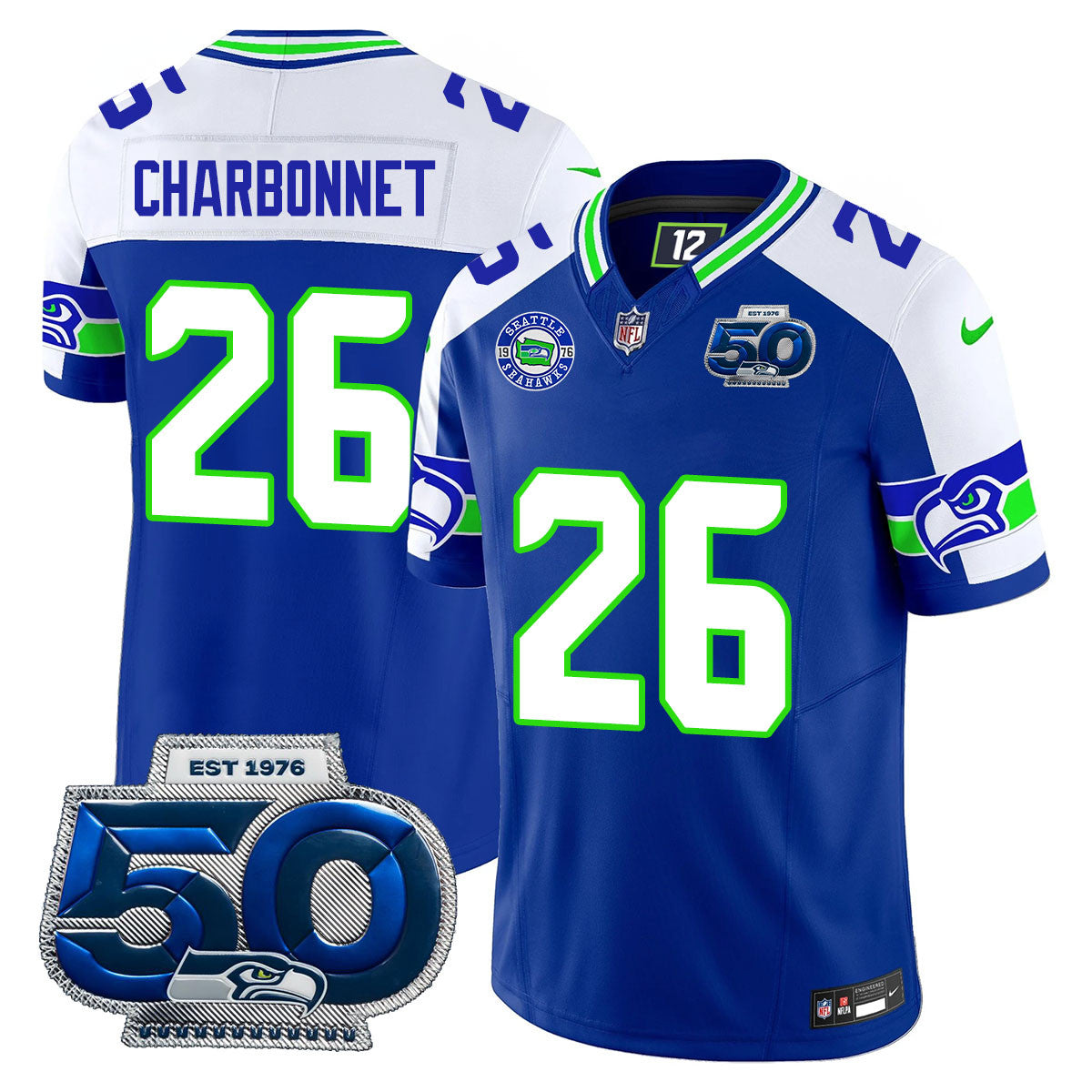 Men's Seattle Seahawks 50th Season Vapor Limited Jersey - All Stitched