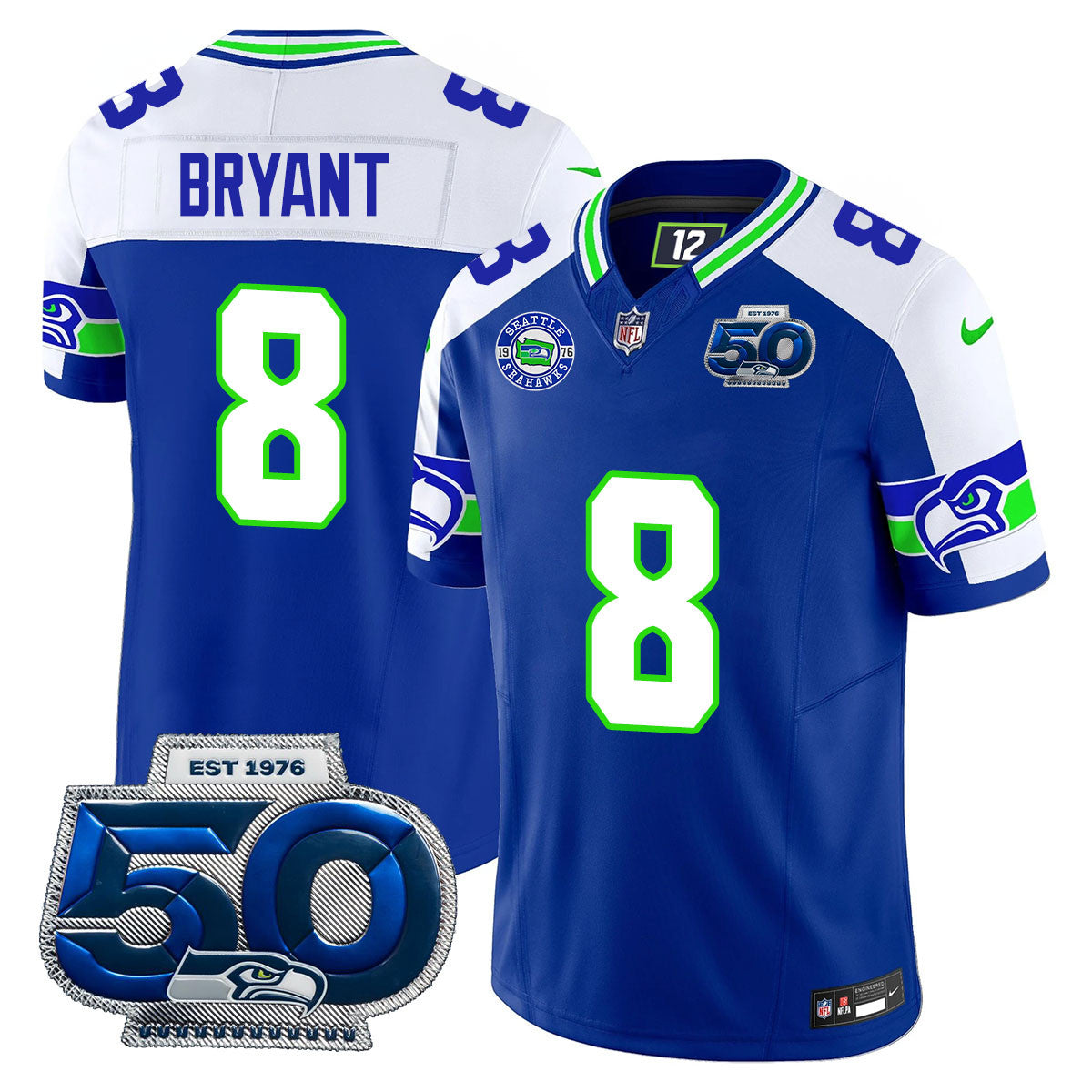 Men's Seattle Seahawks 50th Season Vapor Limited Jersey - All Stitched