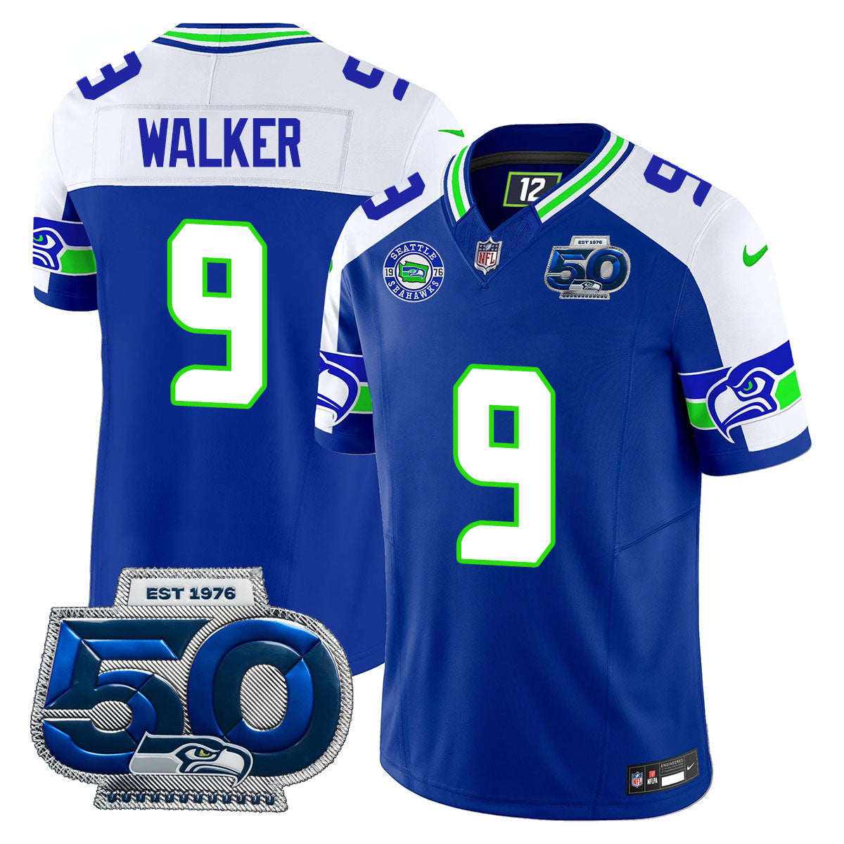 Men's Seattle Seahawks 50th Season Vapor Limited Jersey - All Stitched