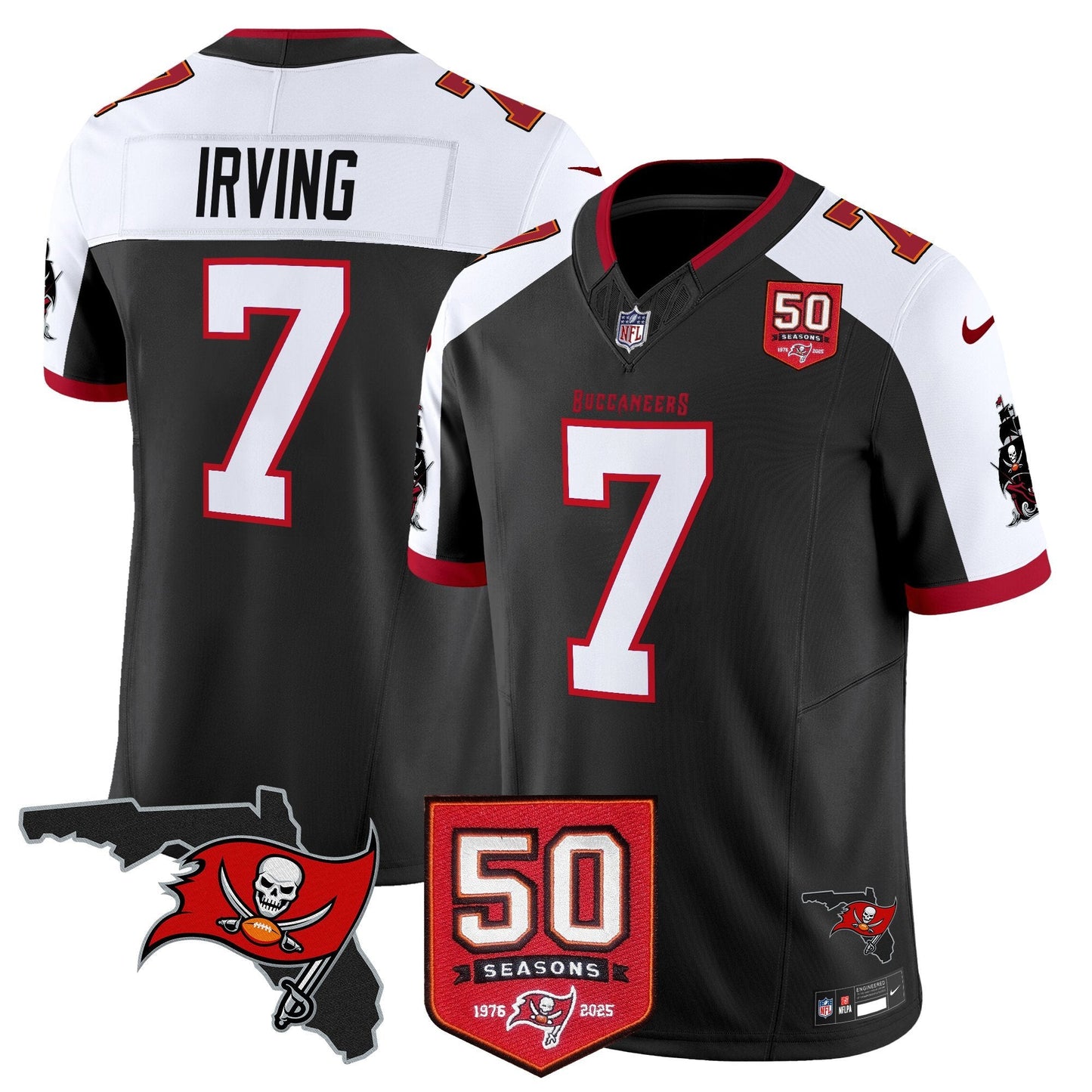 Men's Tampa Bay Buccaneers 50th Season Patch Vapor Limited Jersey - All Stitched