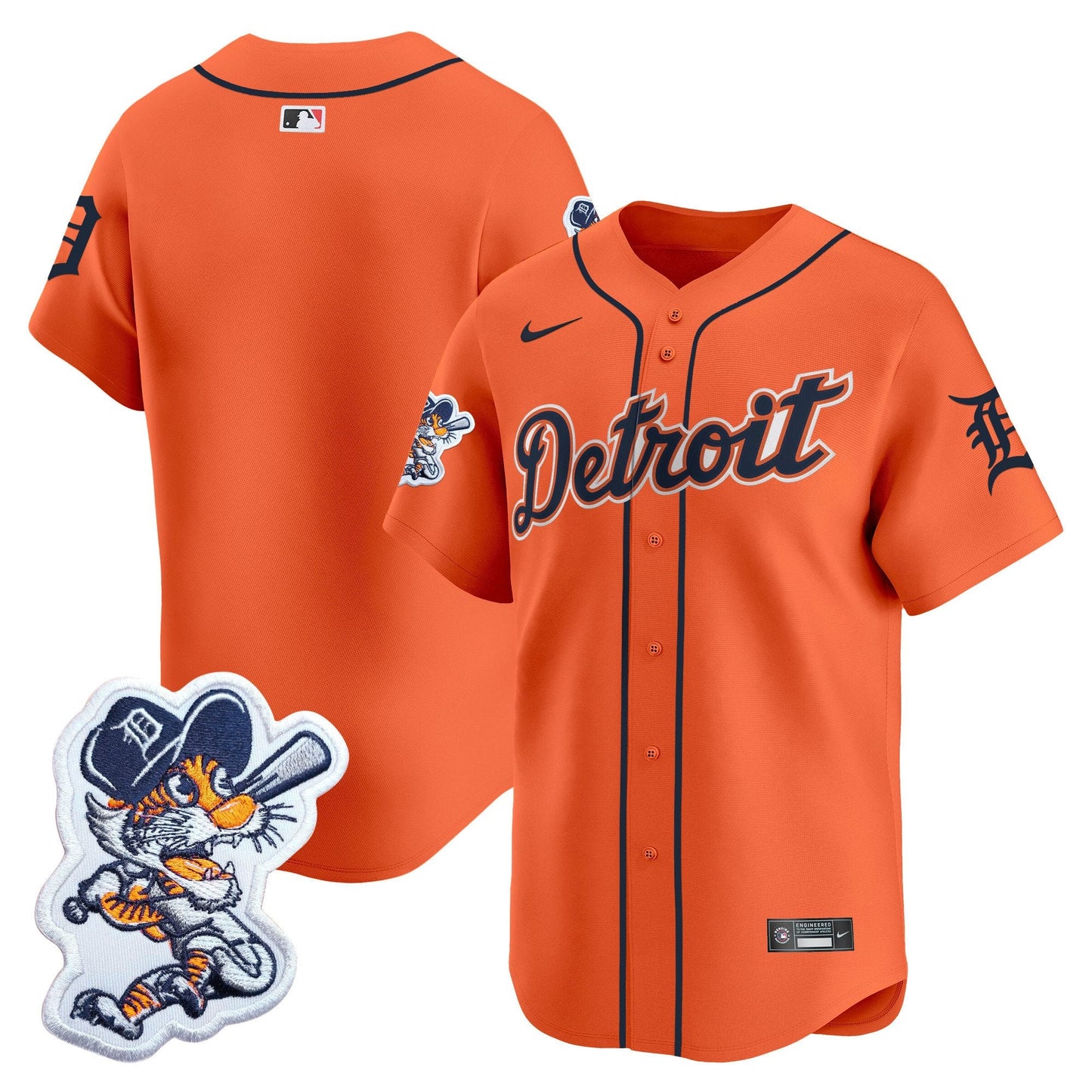 Detroit Tigers Paws Patch Vapor Premier Limited Jersey - All Stitched