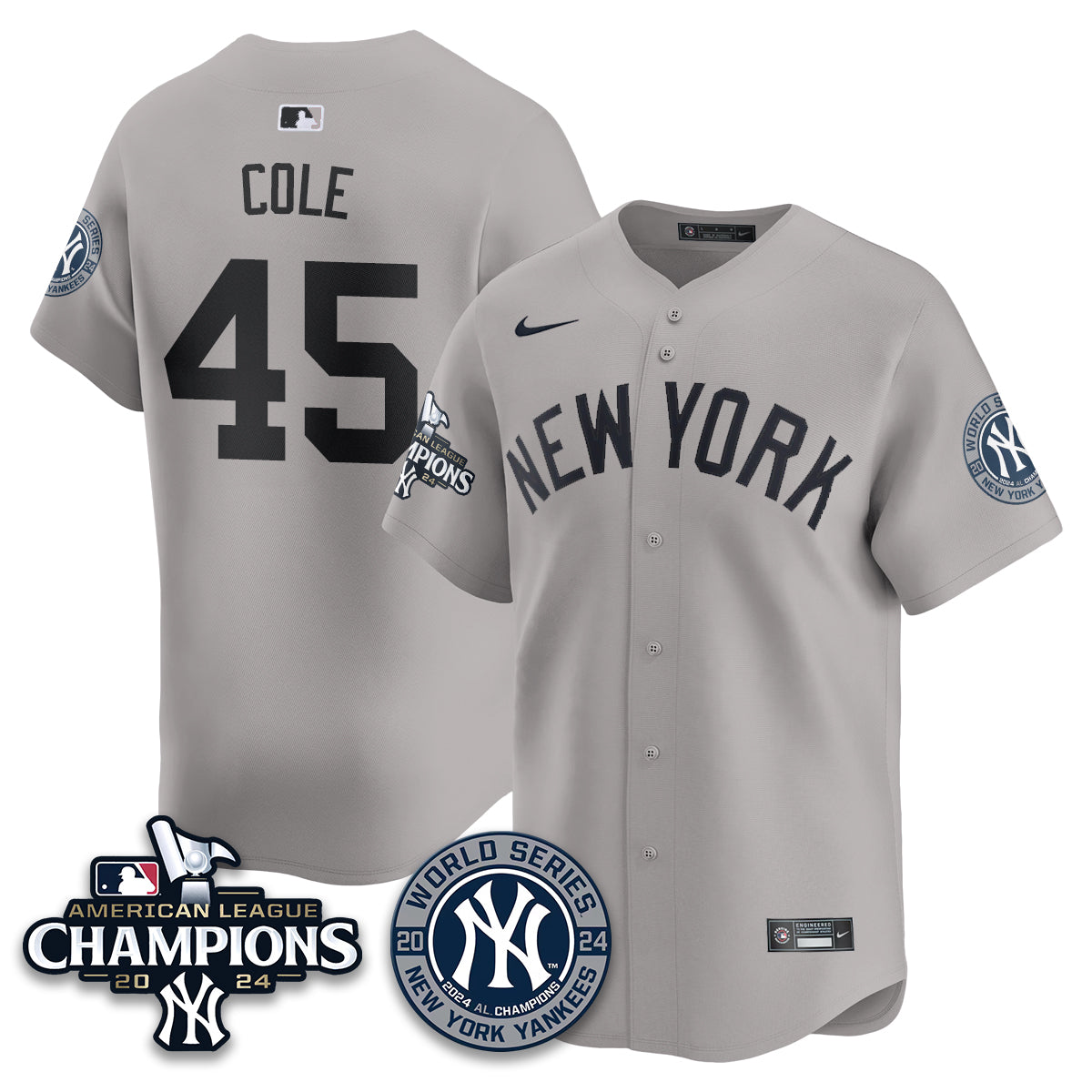 New York Yankees World Series AL Champions Jersey - All Stitched