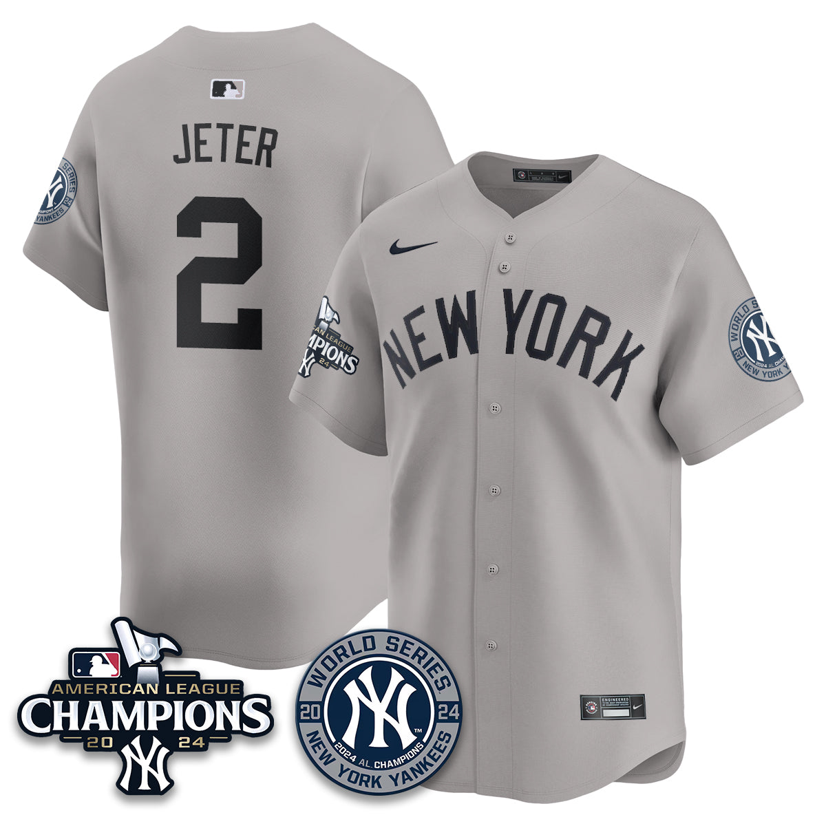 New York Yankees World Series AL Champions Jersey - All Stitched