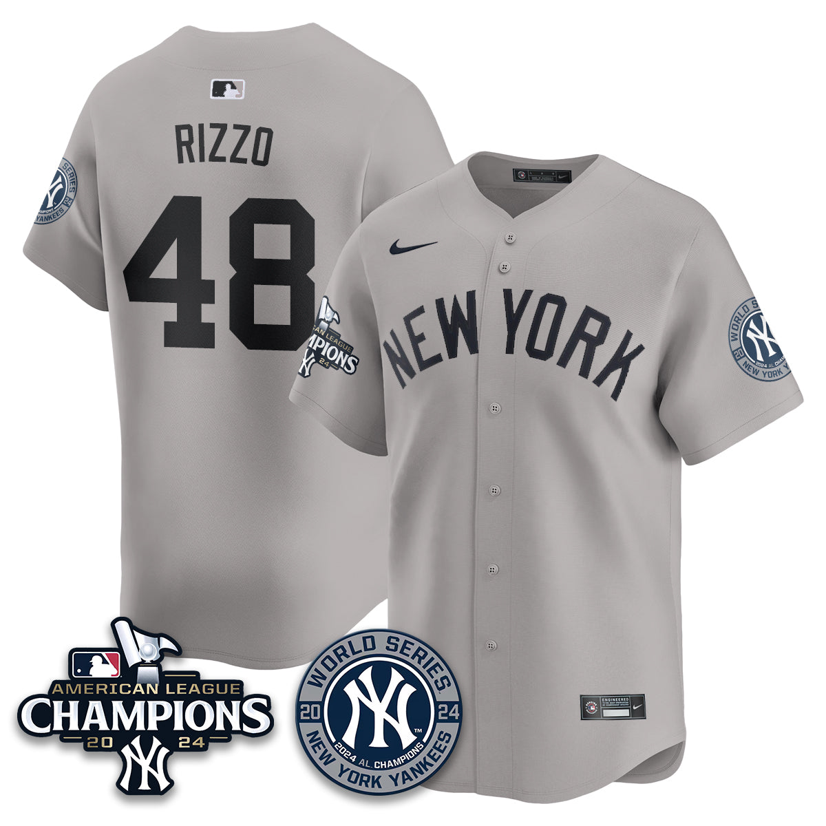 New York Yankees World Series AL Champions Jersey - All Stitched