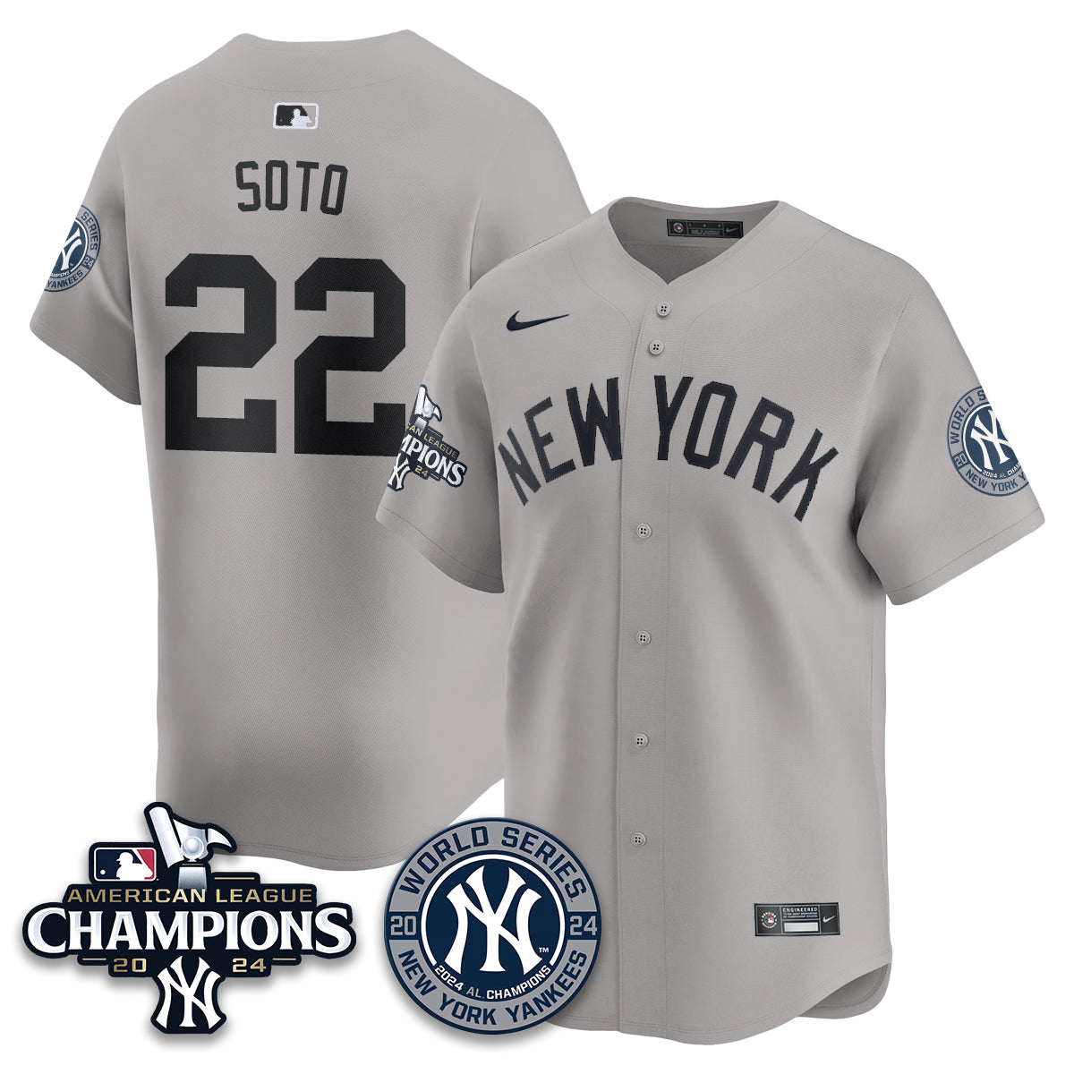 New York Yankees World Series AL Champions Jersey - All Stitched