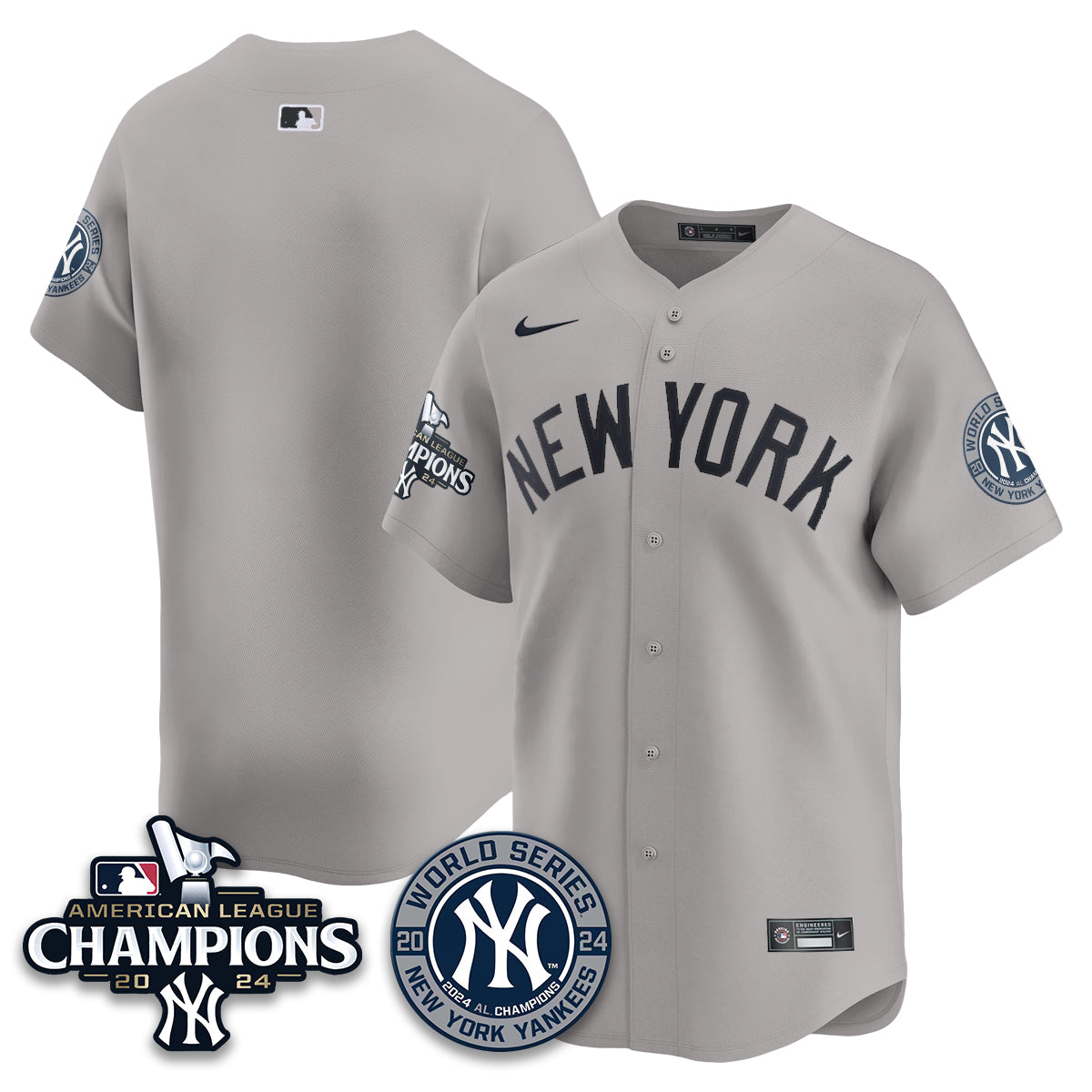 New York Yankees World Series AL Champions Jersey - All Stitched