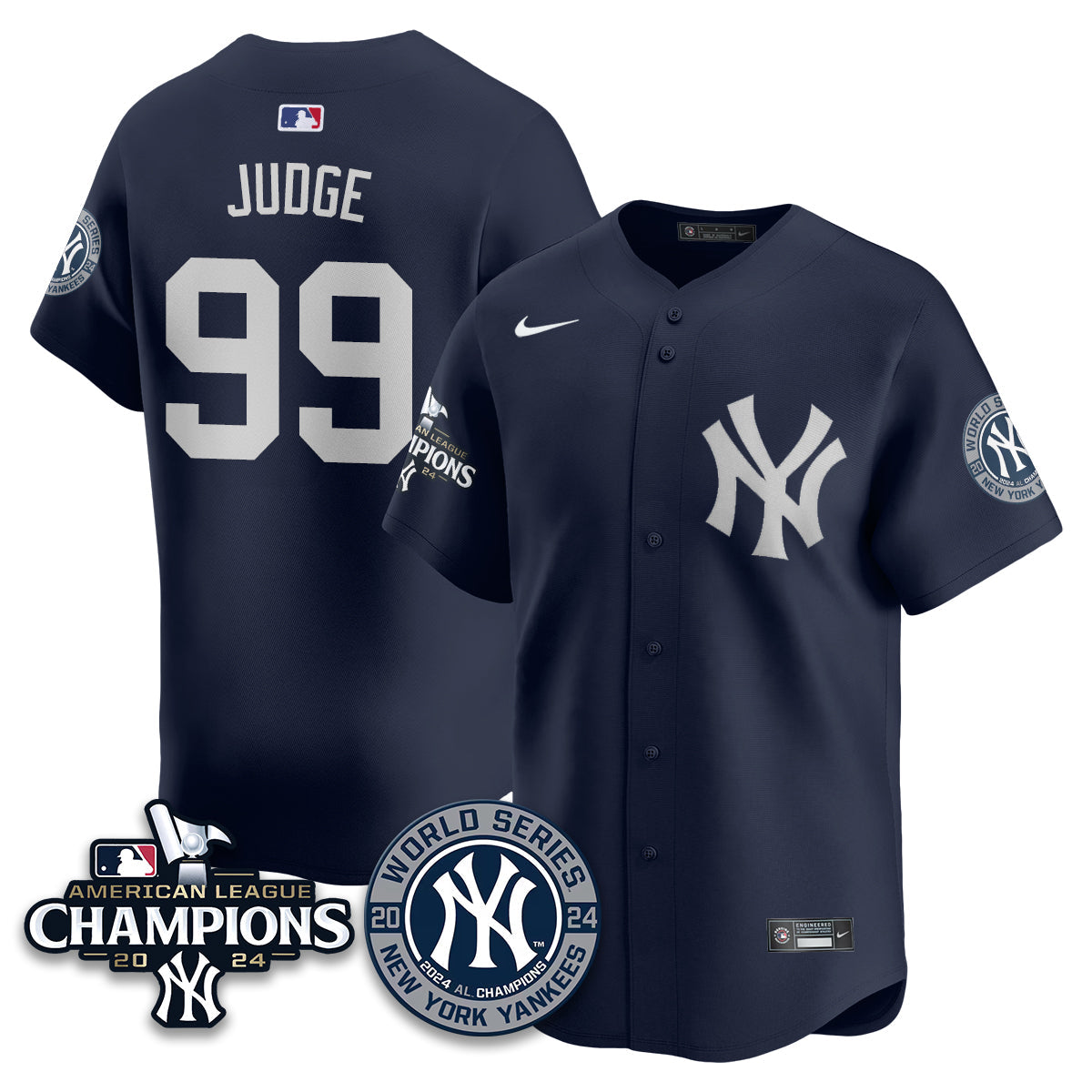 New York Yankees World Series AL Champions Jersey - All Stitched