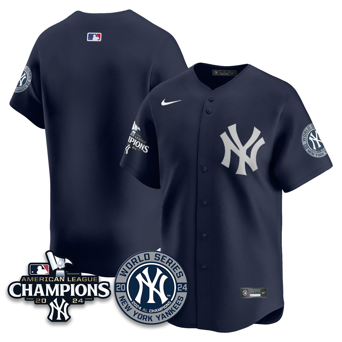 New York Yankees World Series AL Champions Jersey - All Stitched