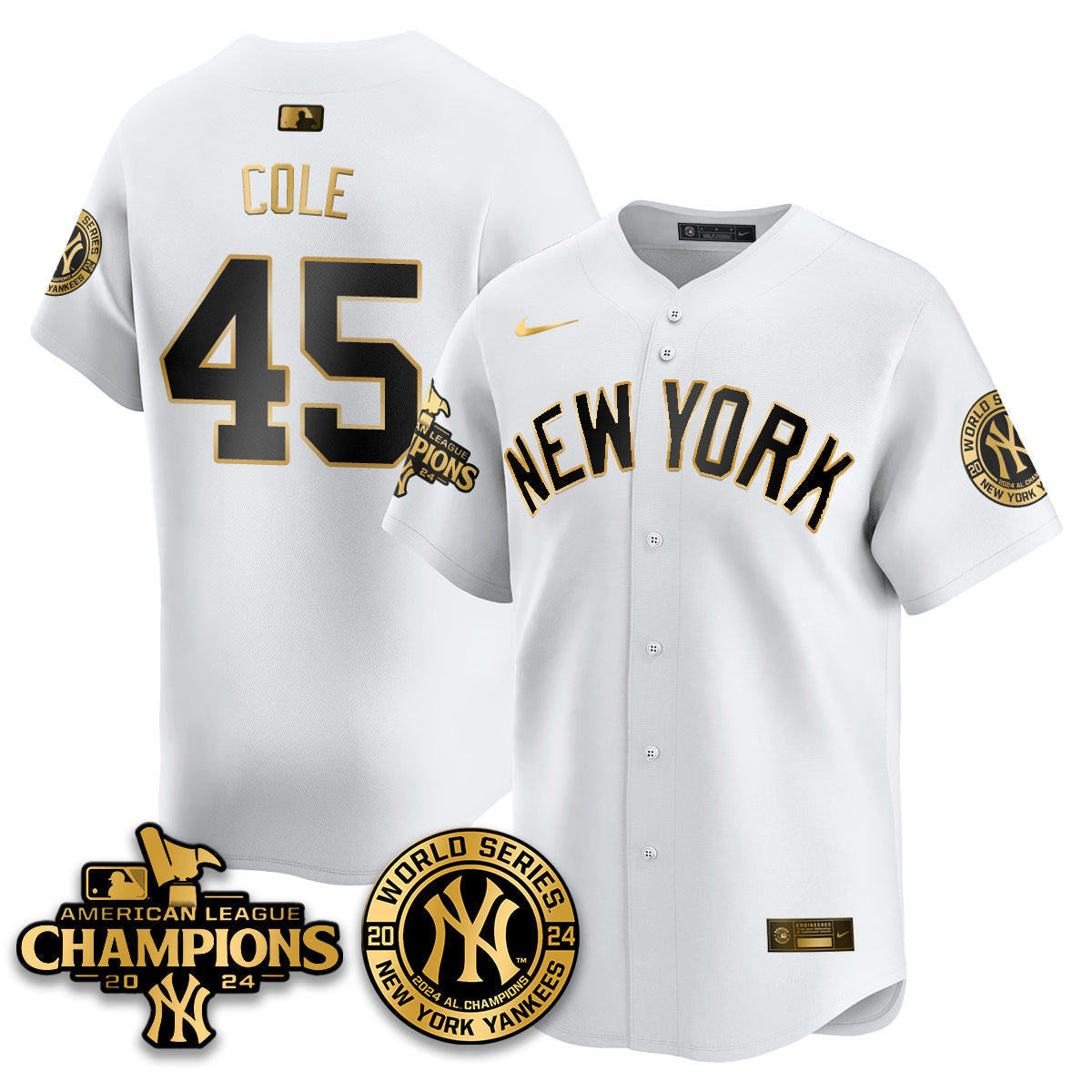 New York Yankees World Series AL Champions Jersey - All Stitched