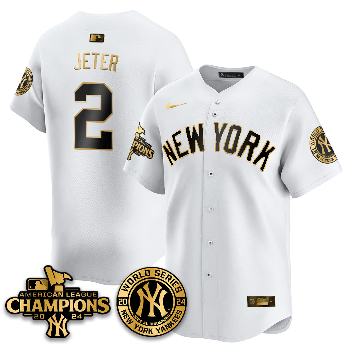 New York Yankees World Series AL Champions Jersey - All Stitched