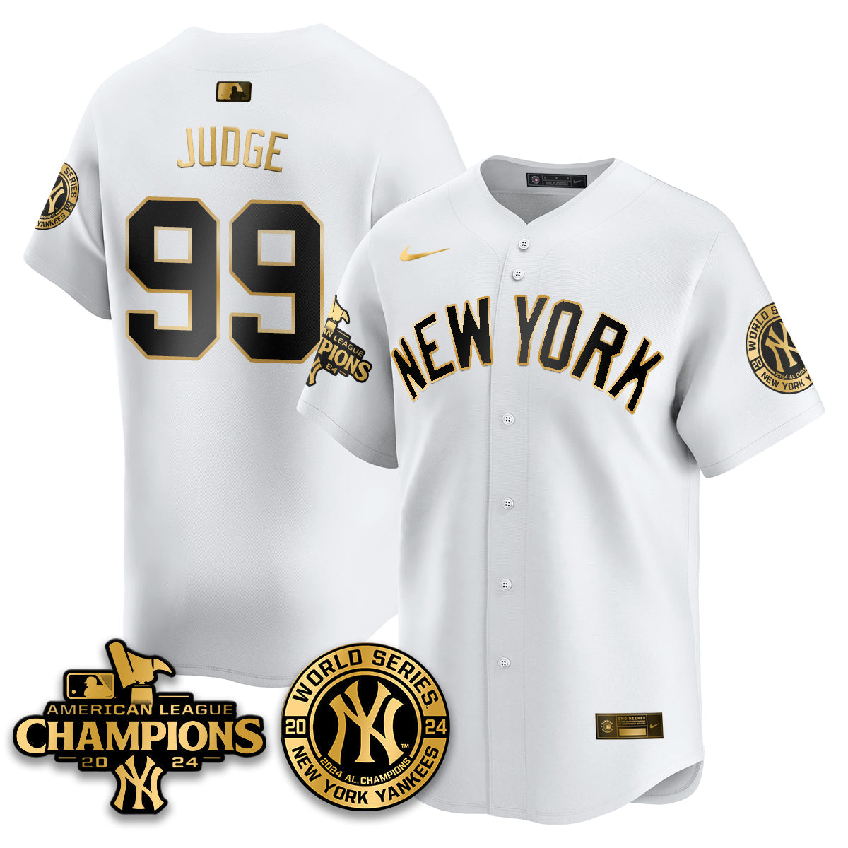 New York Yankees World Series AL Champions Jersey - All Stitched