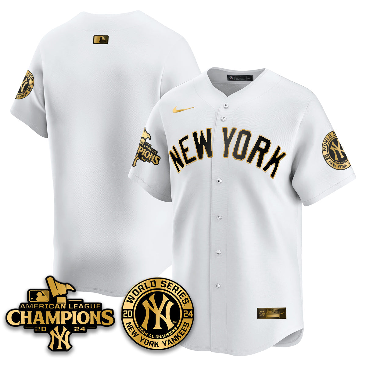 New York Yankees World Series AL Champions Jersey - All Stitched