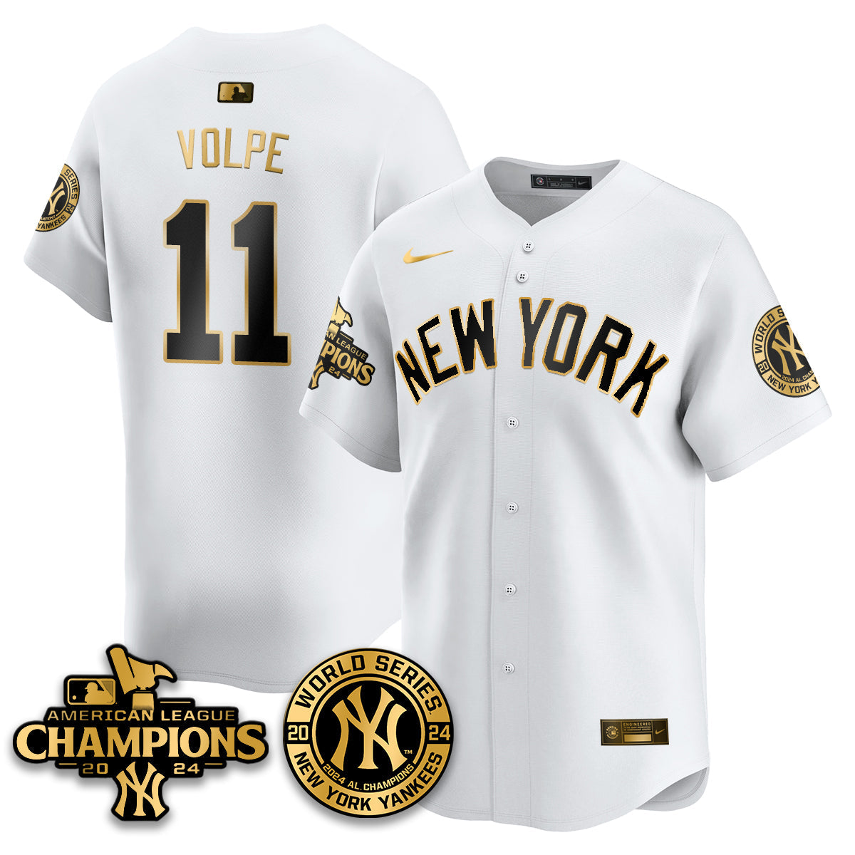 New York Yankees World Series AL Champions Jersey - All Stitched