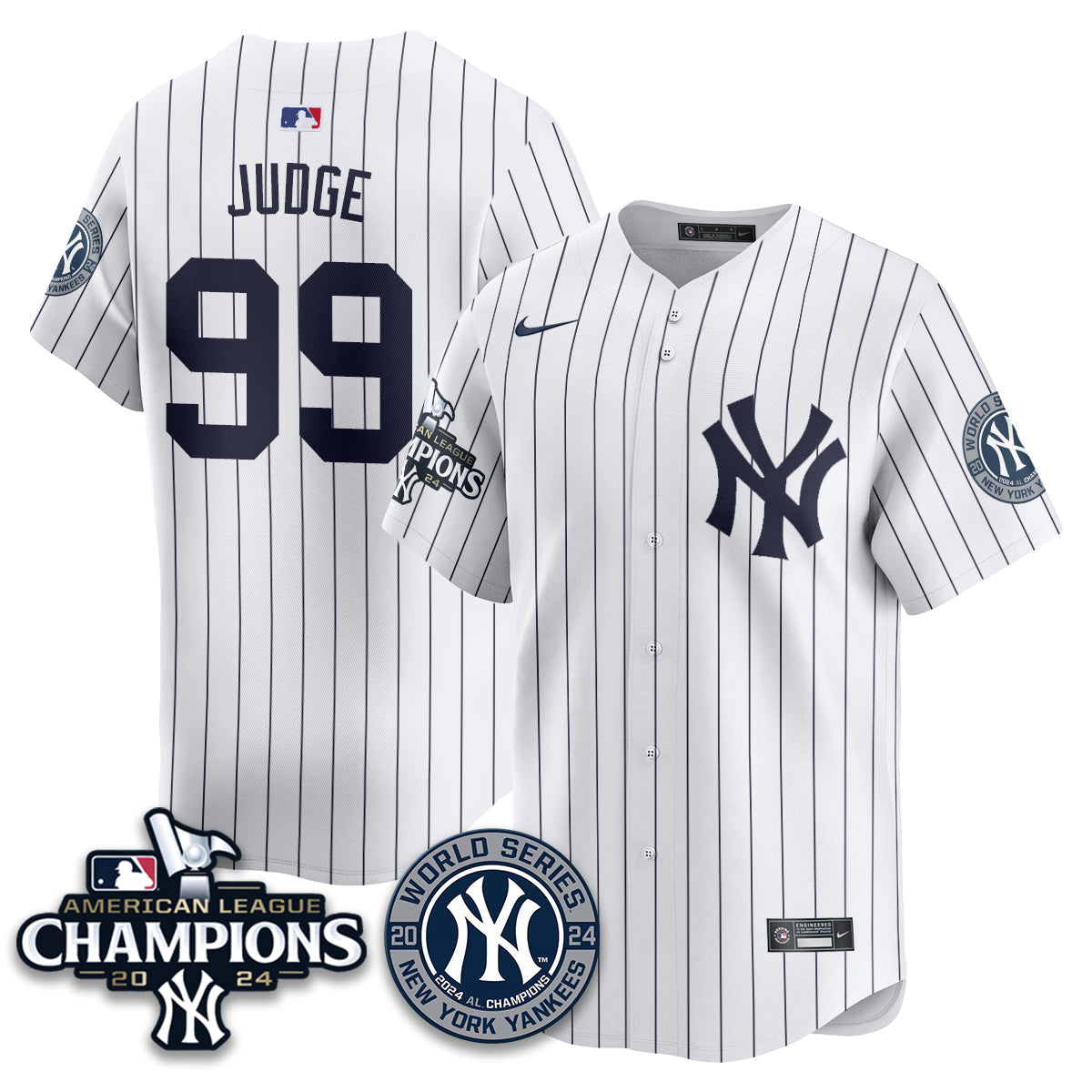 New York Yankees World Series AL Champions Jersey - All Stitched