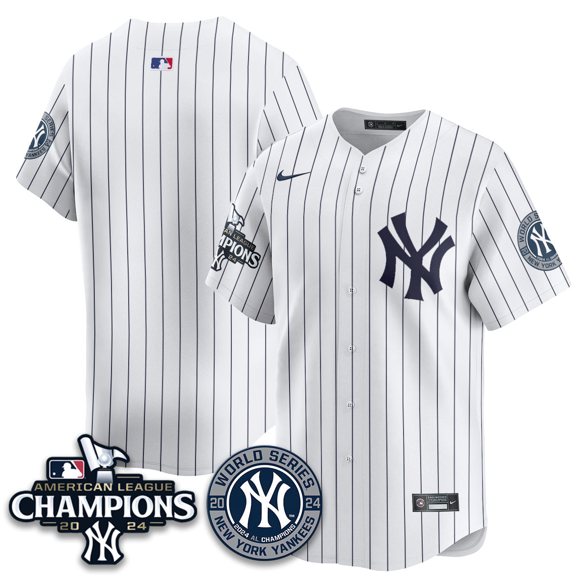New York Yankees World Series AL Champions Jersey - All Stitched