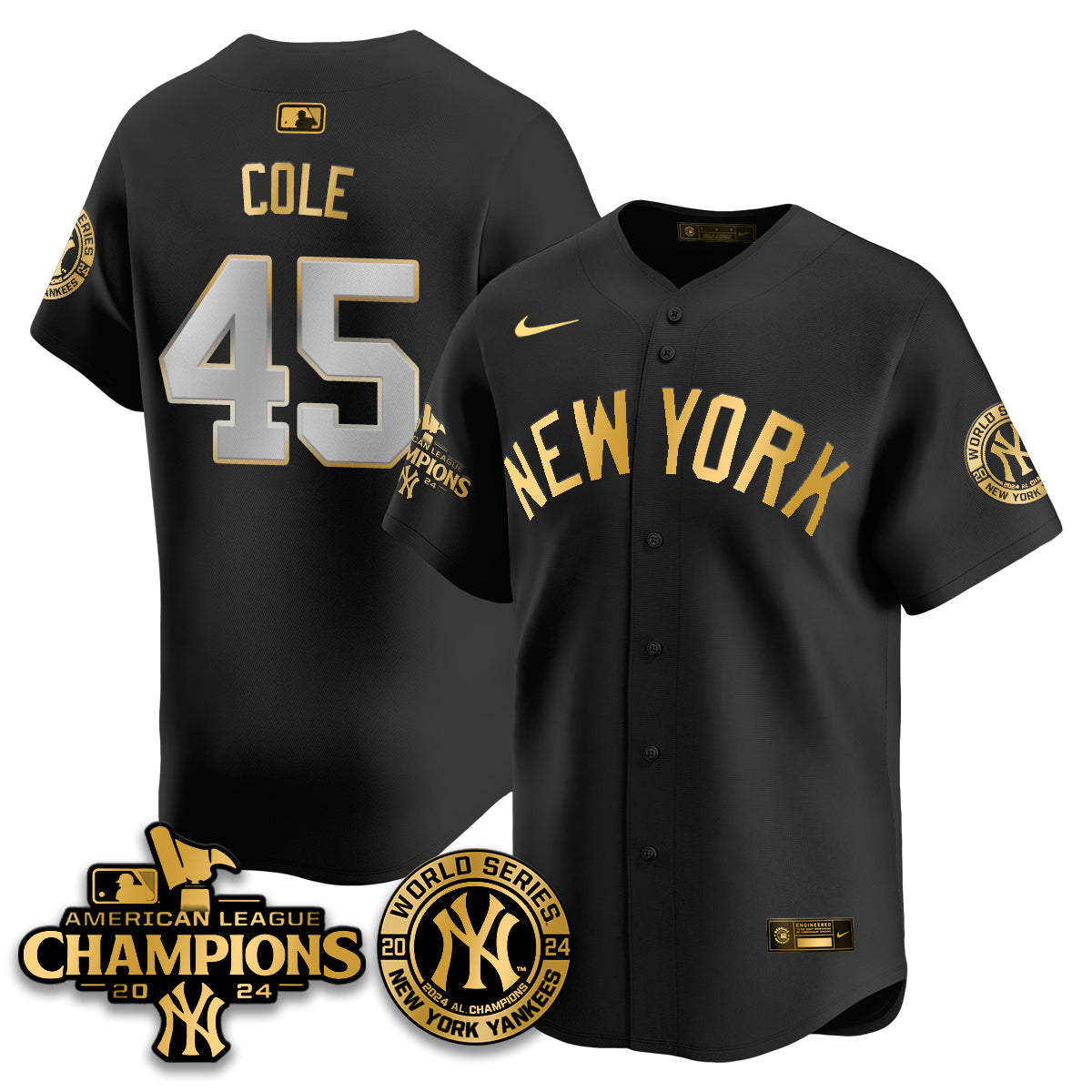 New York Yankees World Series AL Champions Jersey - All Stitched