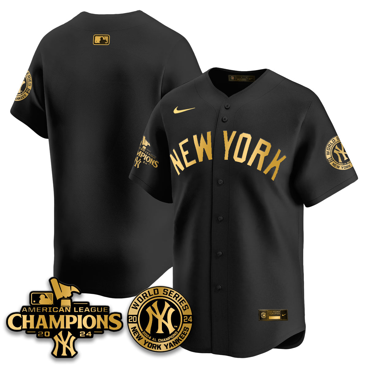 New York Yankees World Series AL Champions Jersey - All Stitched