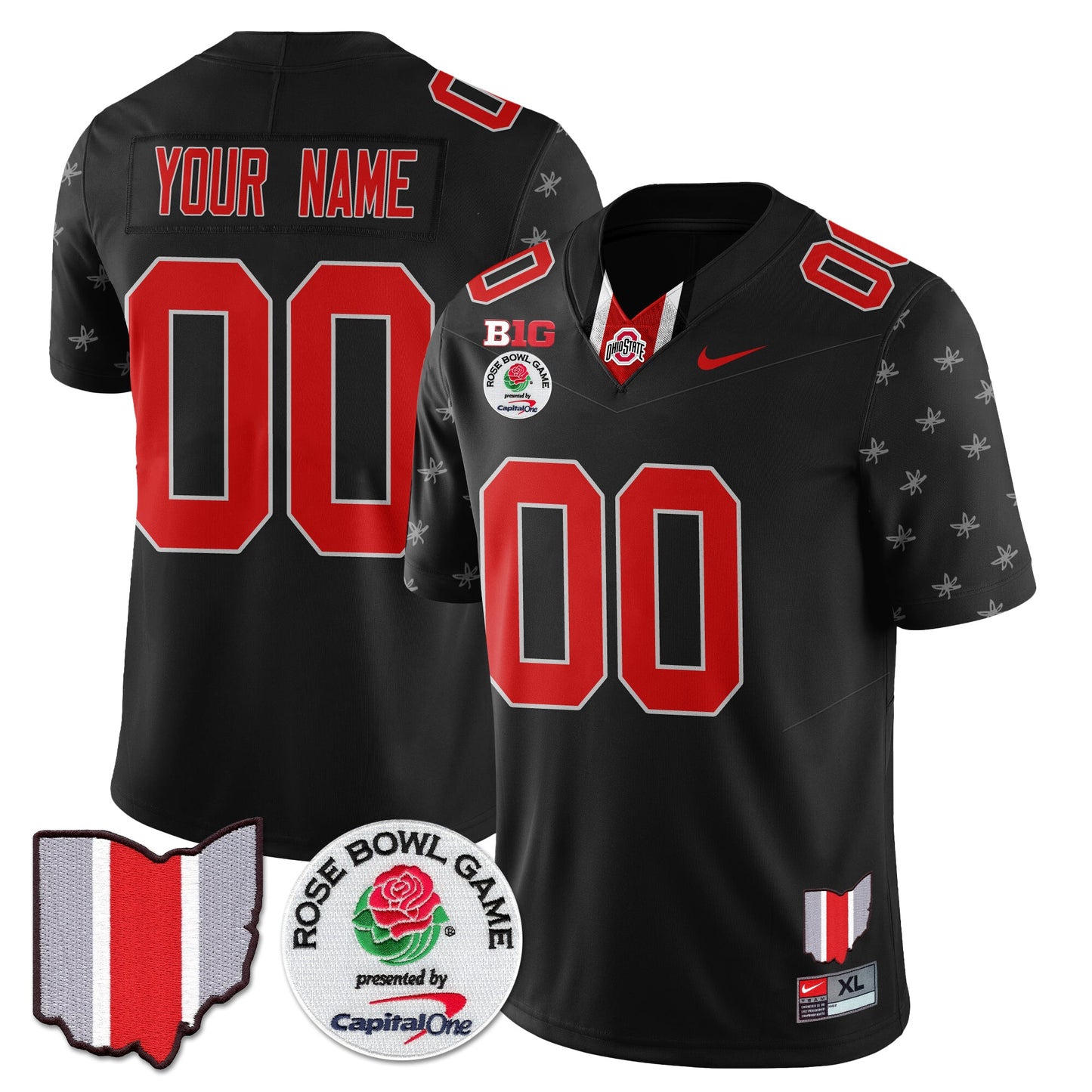 Ohio State Buckeyes 2024 Rose Bowl Vapor Limited Custom Jersey - All Stitched