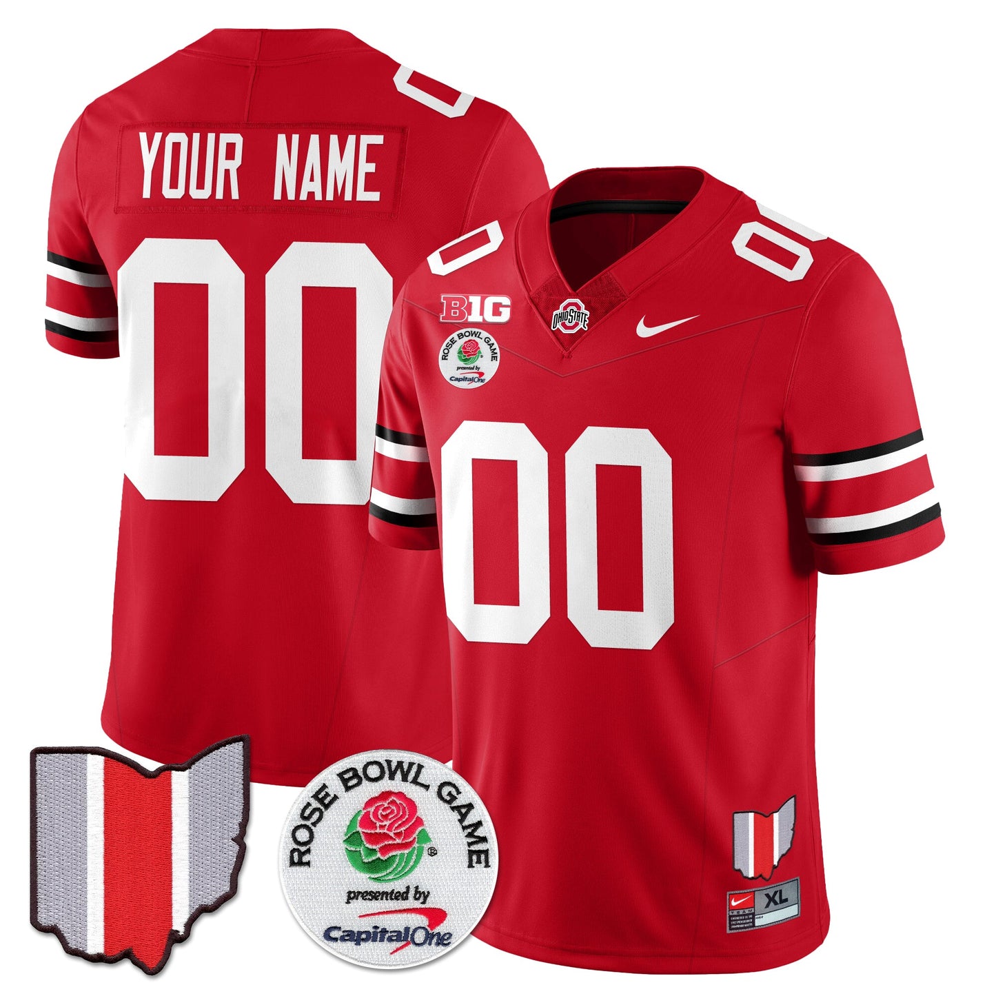 Ohio State Buckeyes 2024 Rose Bowl Vapor Limited Custom Jersey - All Stitched