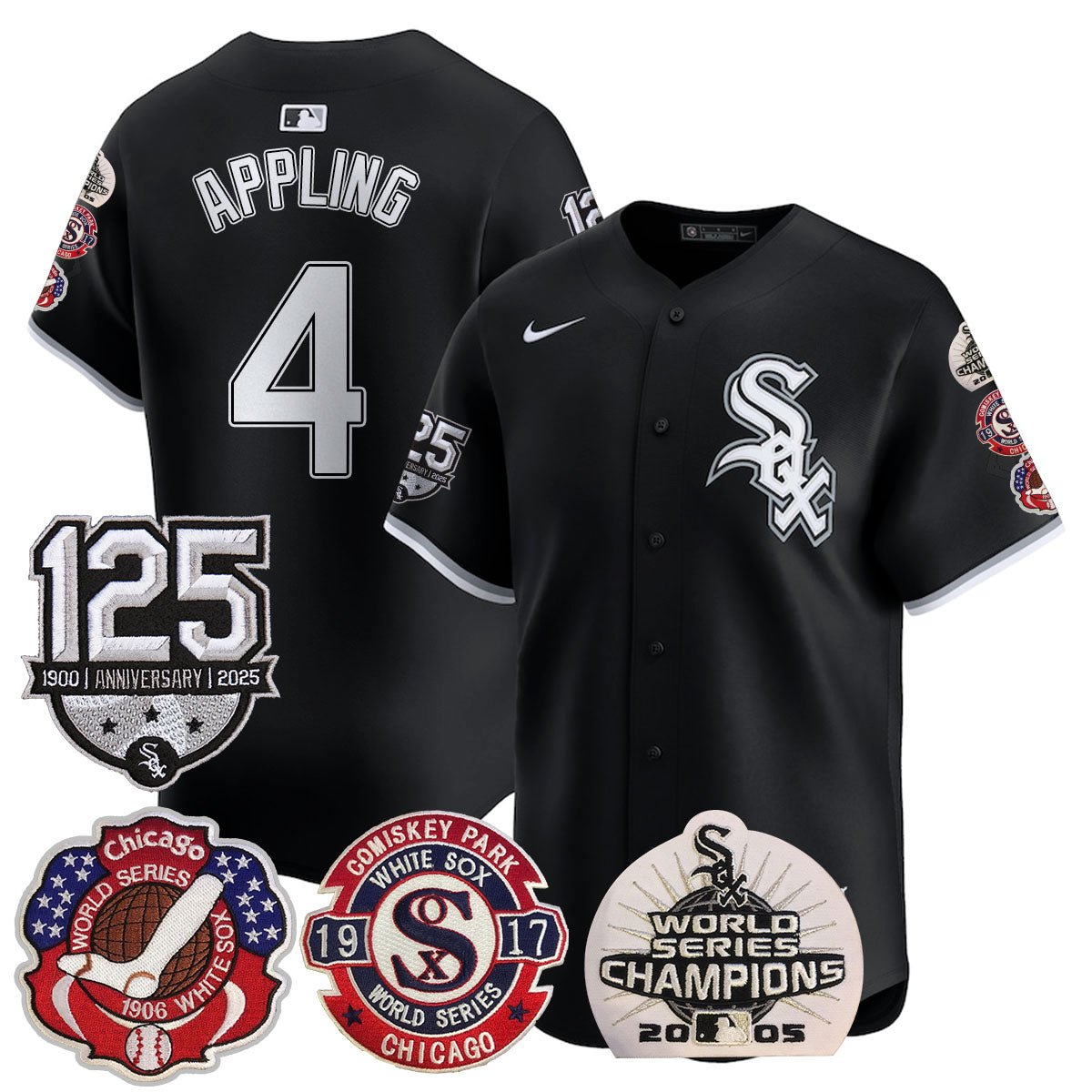 Chicago White Sox 125th Anniversary - World Series Champions Jersey - All Stitched