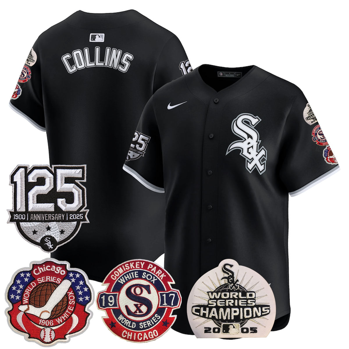 Chicago White Sox 125th Anniversary - World Series Champions Jersey - All Stitched