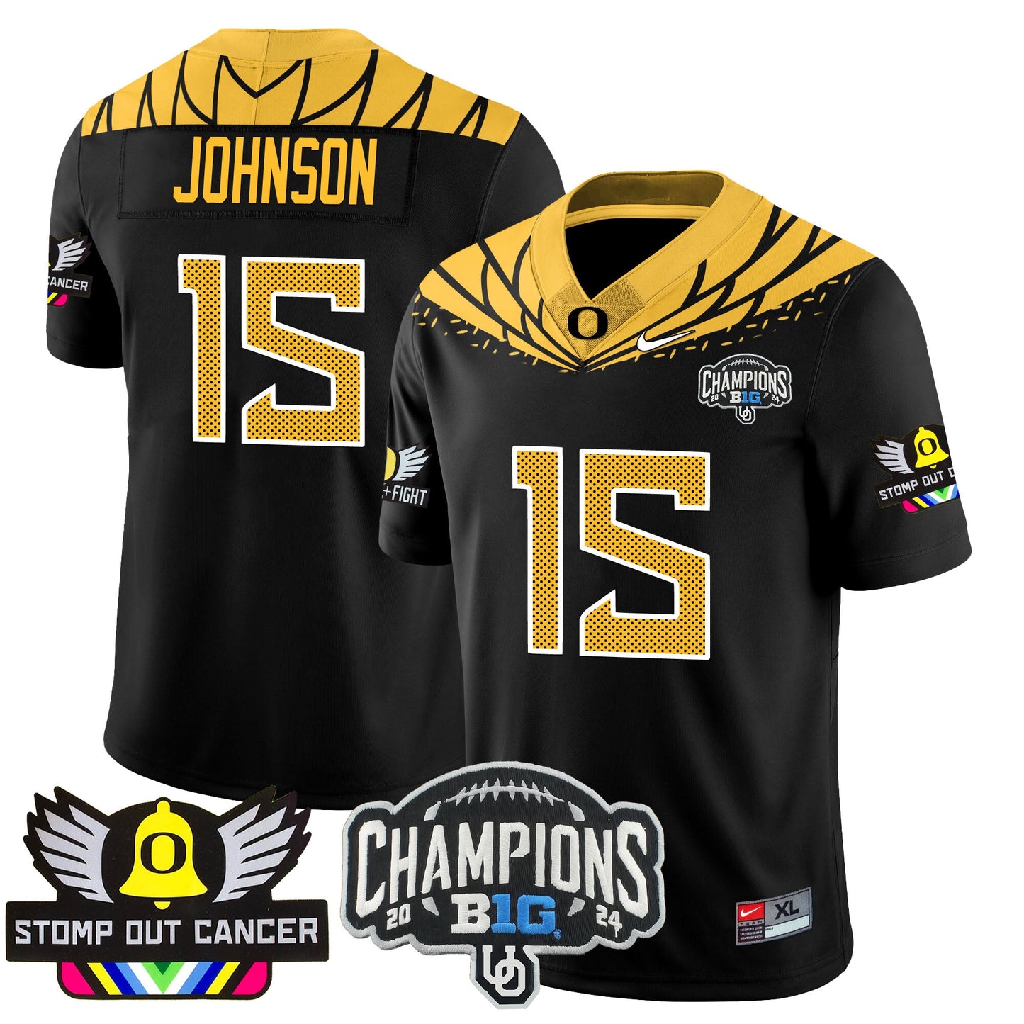 Oregon Alternate 2024 Big Ten Champions Jersey V2 - All Stitched