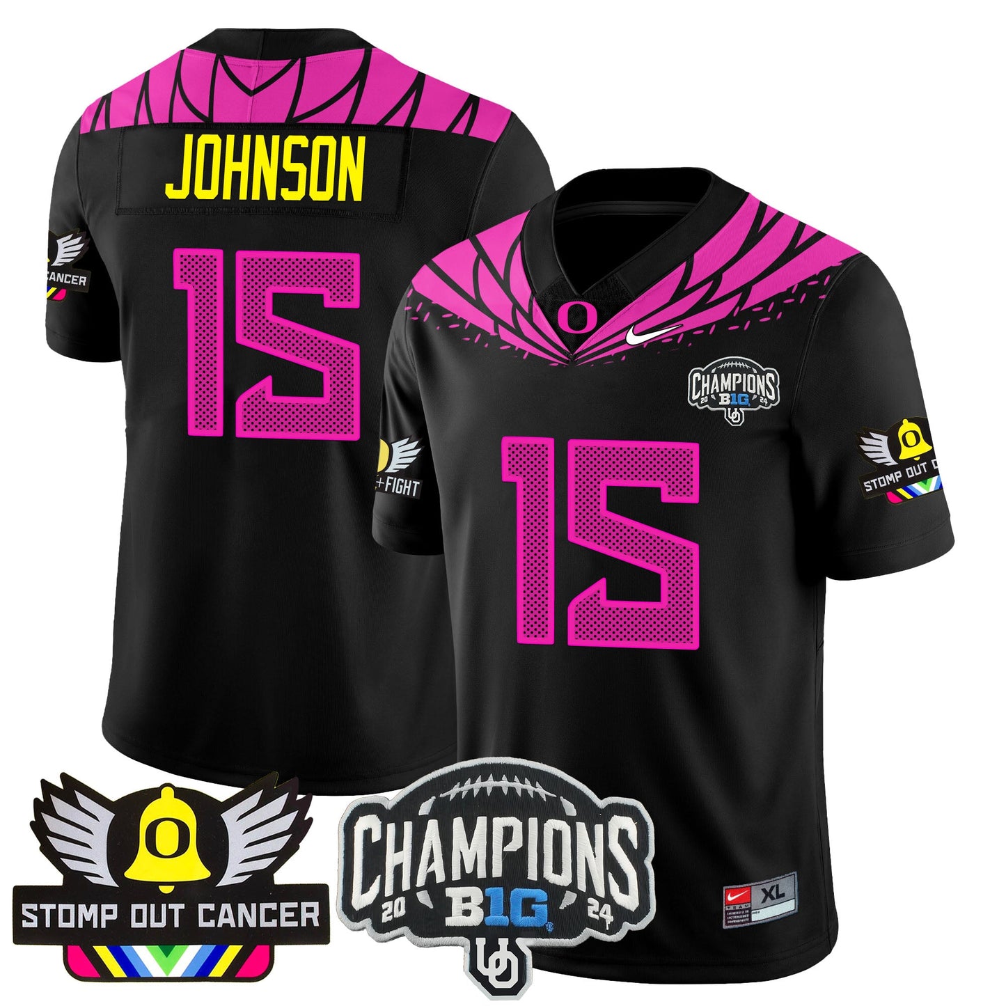 Oregon Alternate 2024 Big Ten Champions Jersey V2 - All Stitched