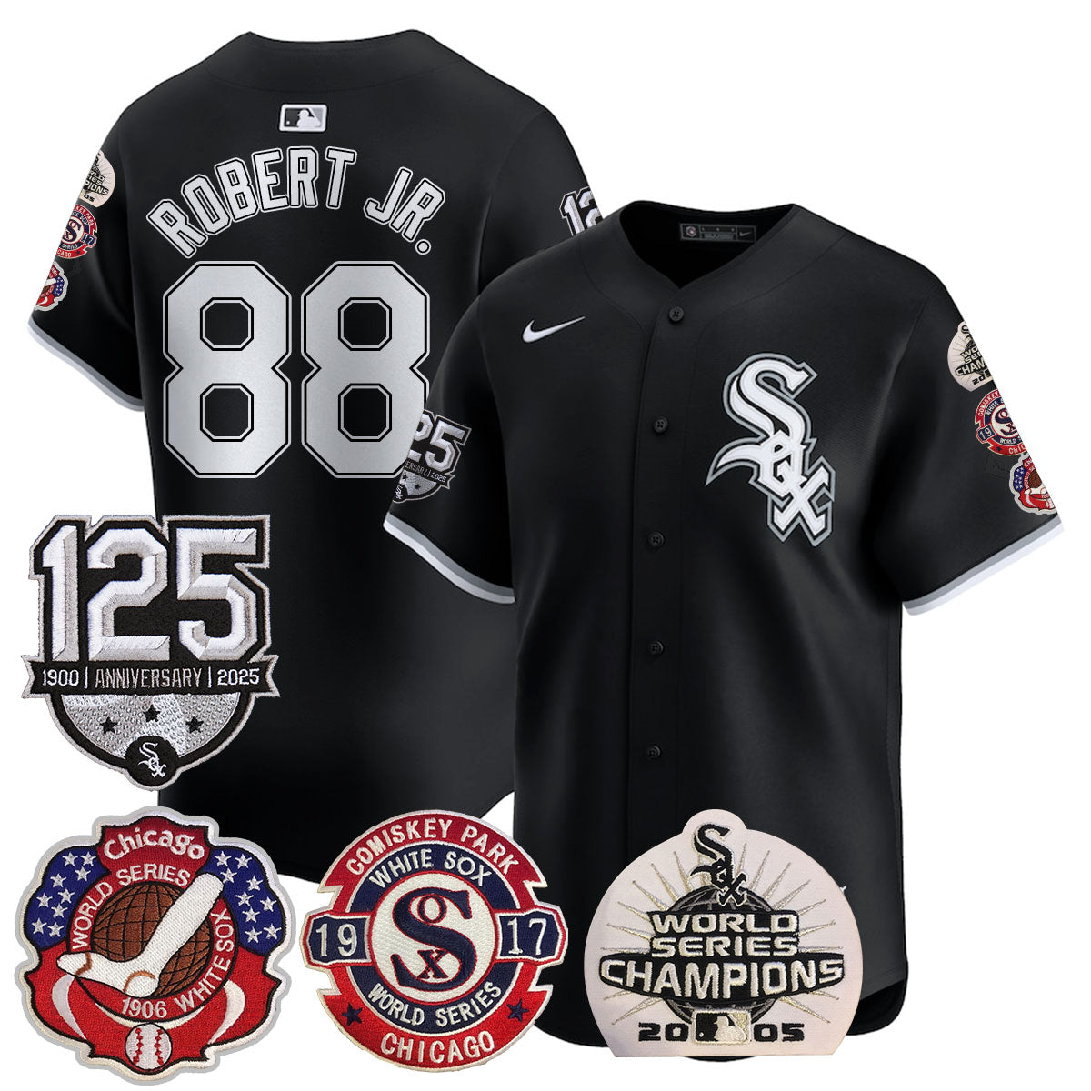 Chicago White Sox 125th Anniversary - World Series Champions Jersey - All Stitched