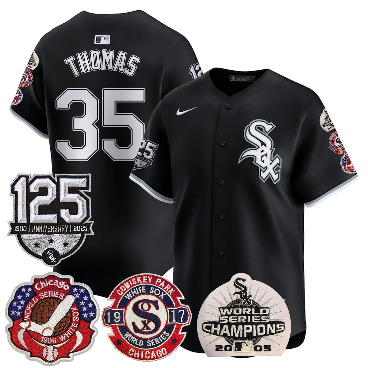 Chicago White Sox 125th Anniversary - World Series Champions Jersey - All Stitched
