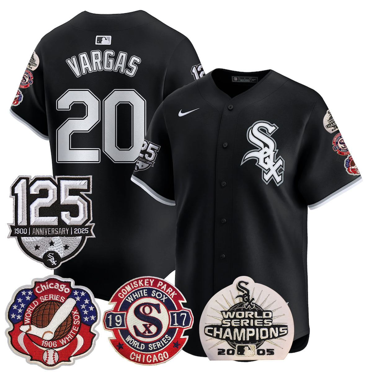 Chicago White Sox 125th Anniversary - World Series Champions Jersey - All Stitched