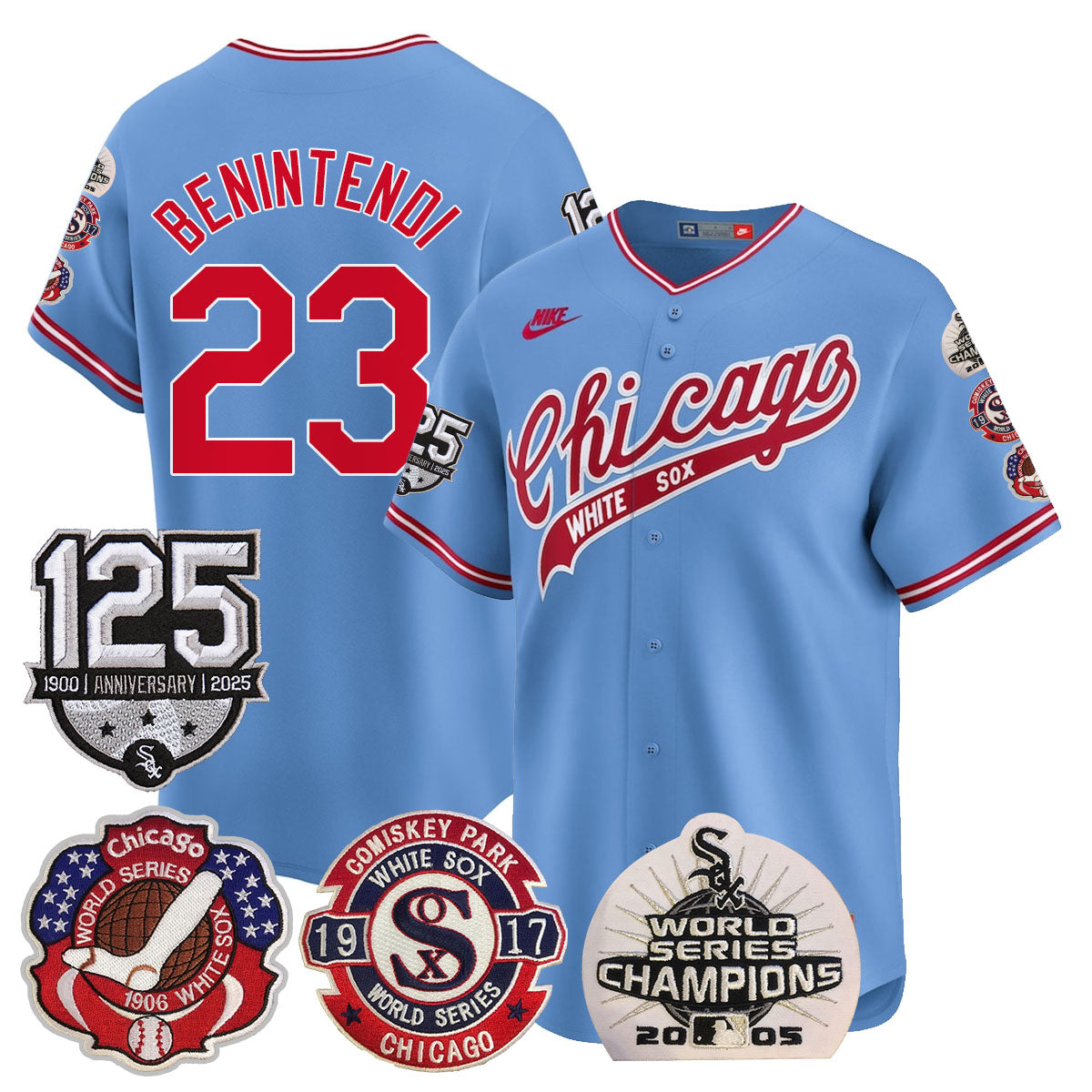 Chicago White Sox 125th Anniversary - World Series Champions Jersey - All Stitched