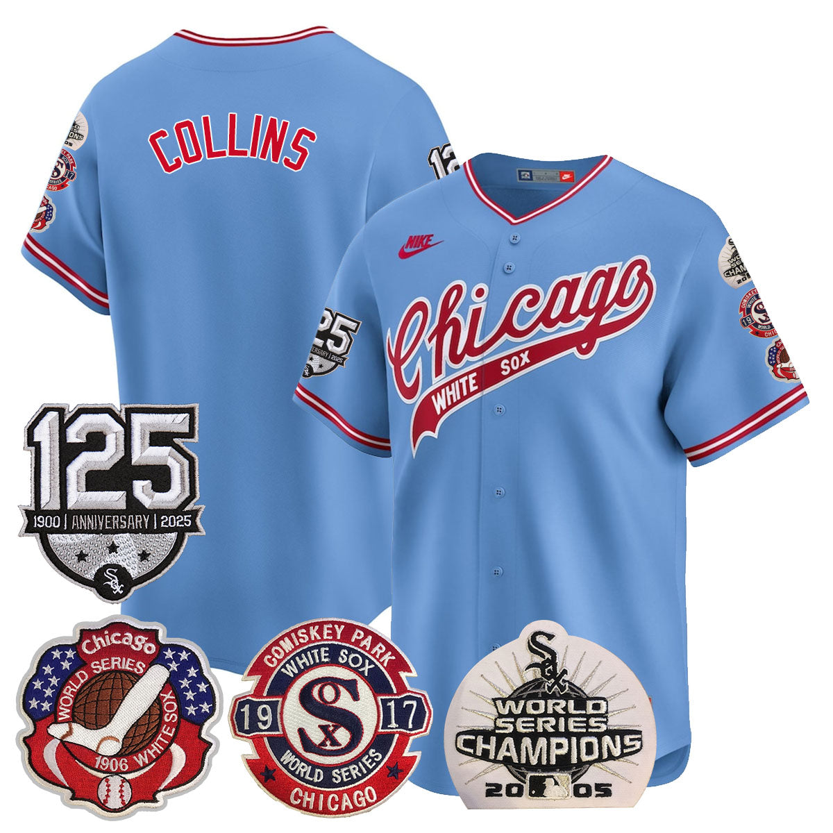 Chicago White Sox 125th Anniversary - World Series Champions Jersey - All Stitched
