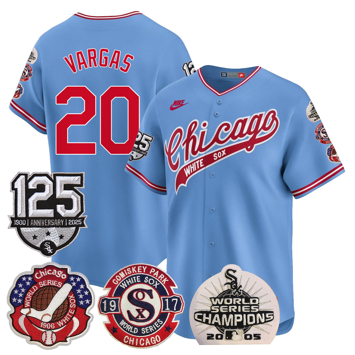 Chicago White Sox 125th Anniversary - World Series Champions Jersey - All Stitched