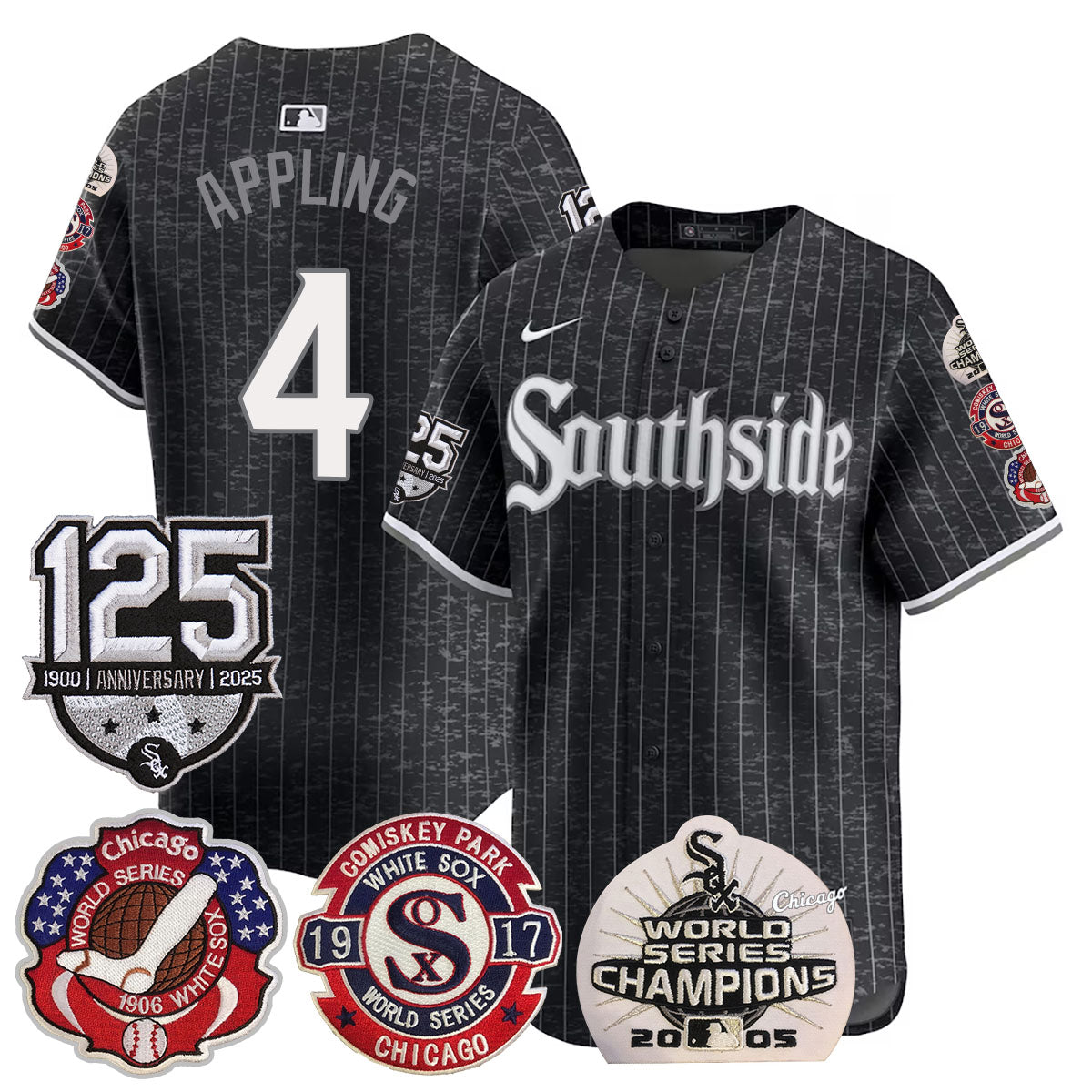 Chicago White Sox 125th Anniversary - World Series Champions Jersey - All Stitched