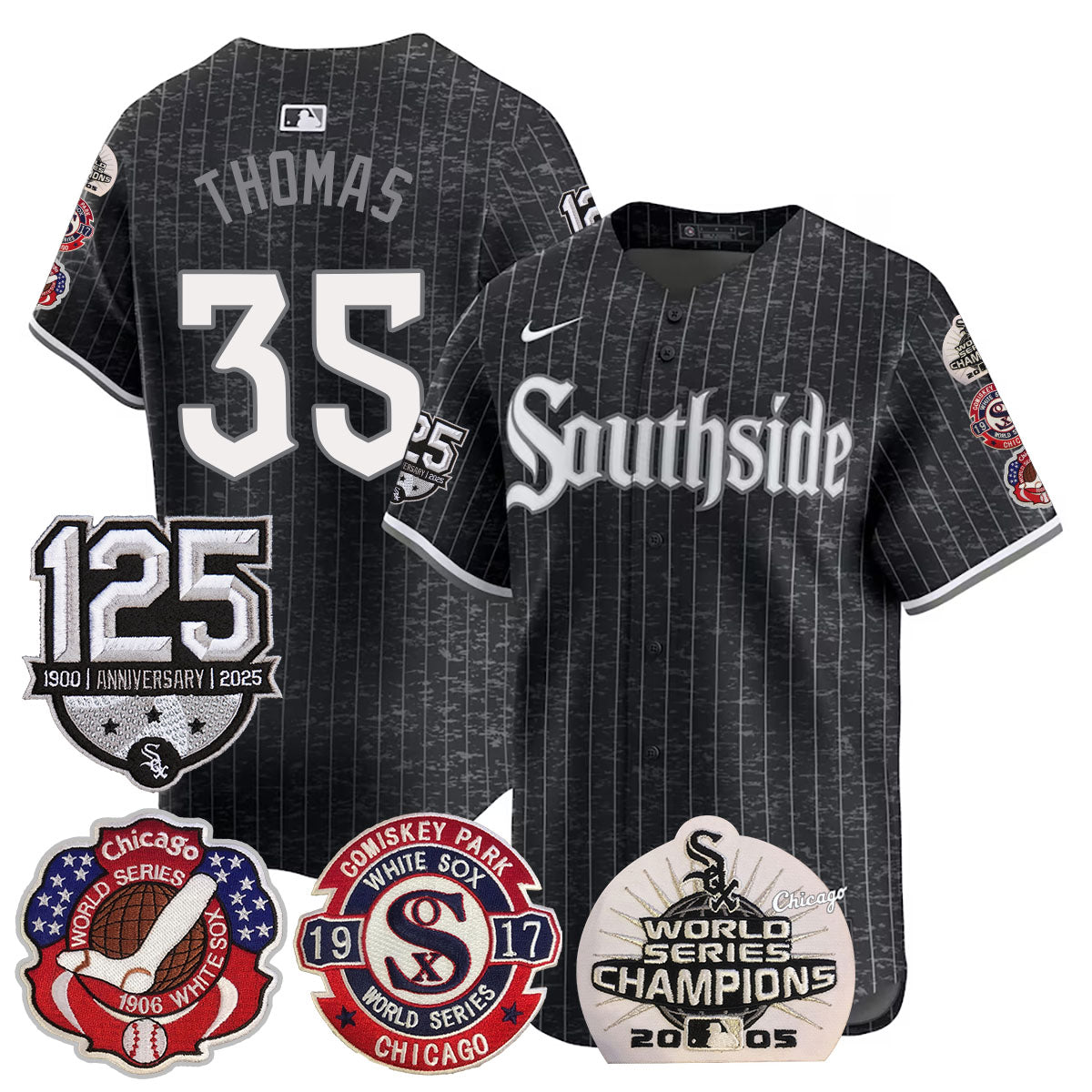 Chicago White Sox 125th Anniversary - World Series Champions Jersey - All Stitched