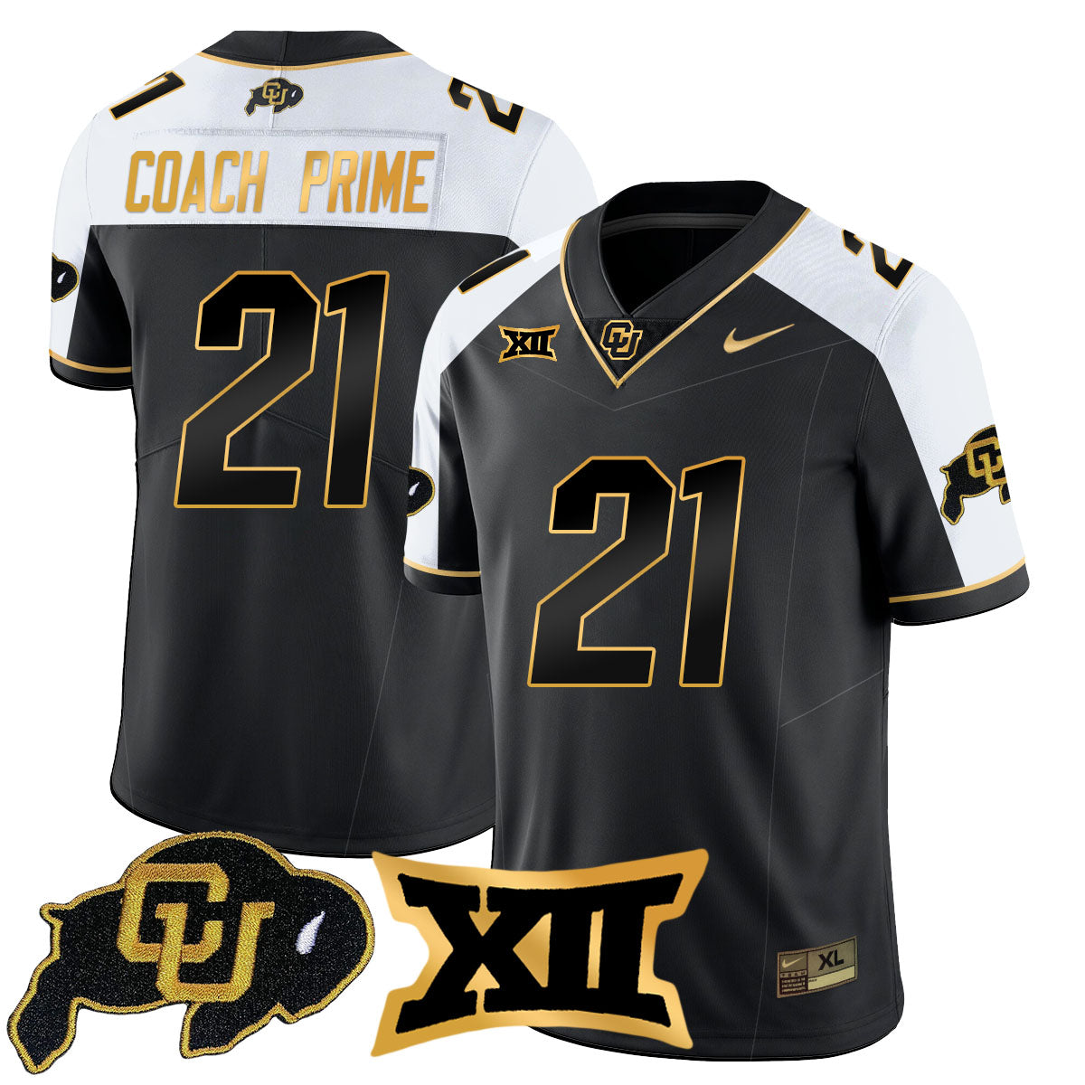 Colorado Buffaloes 2024 Vapor Limited Gold Jersey N1 - All Stitched
