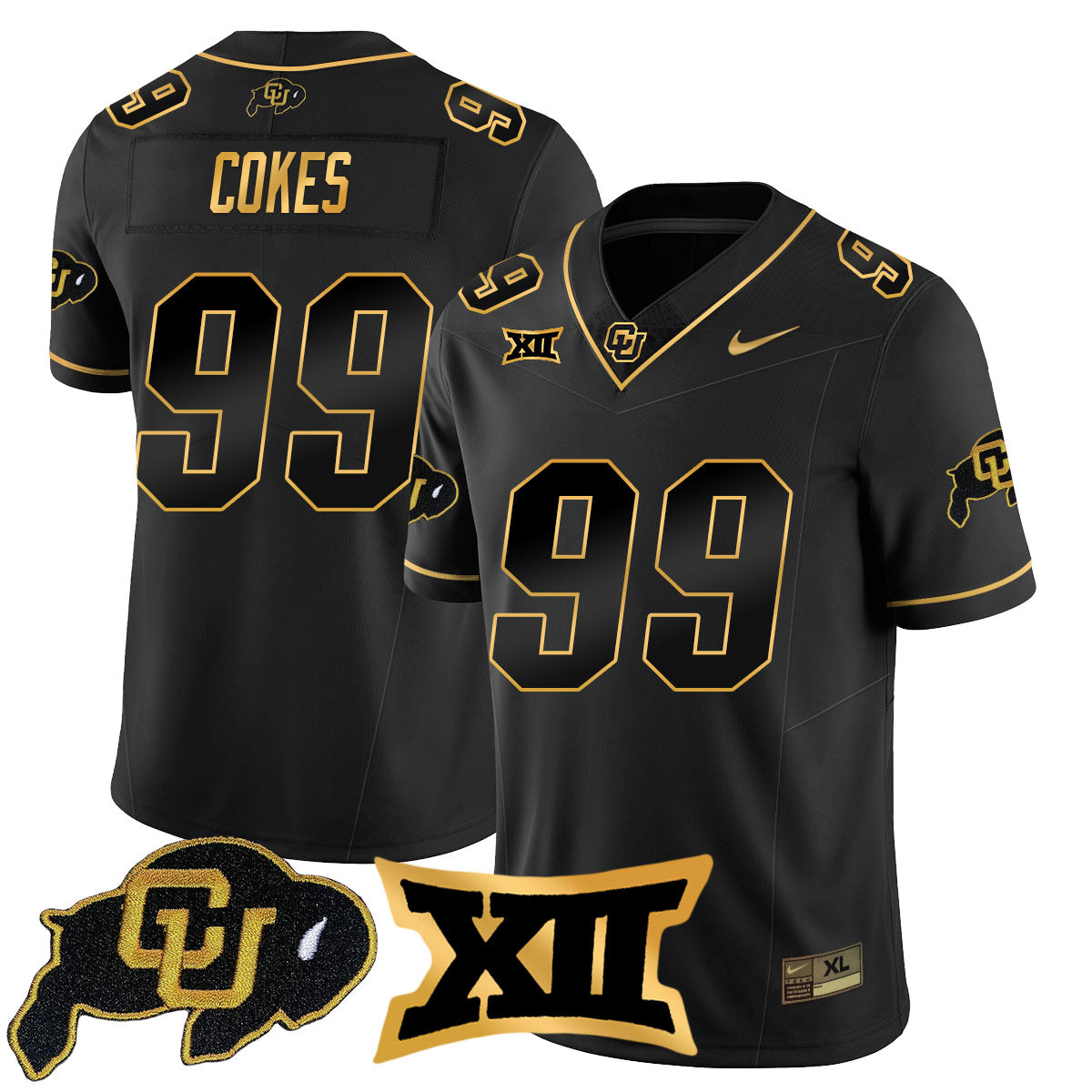Colorado Buffaloes 2024 Vapor Limited Gold Jersey N1 - All Stitched