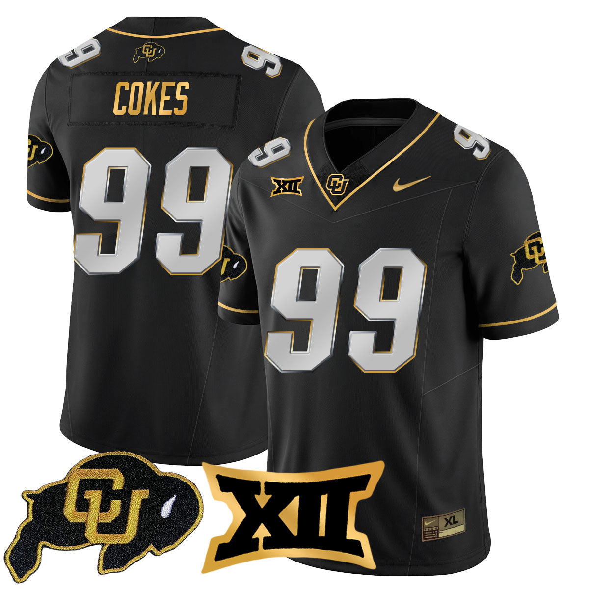 Colorado Buffaloes 2024 Vapor Limited Gold Jersey N1 - All Stitched